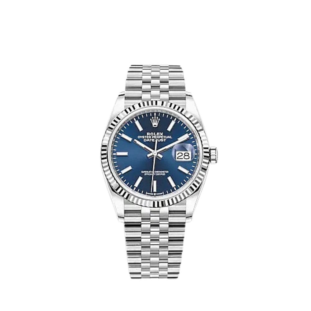 Rolex Datejust 126234 White Gold Stainless Steel Blue Dial Jubilee