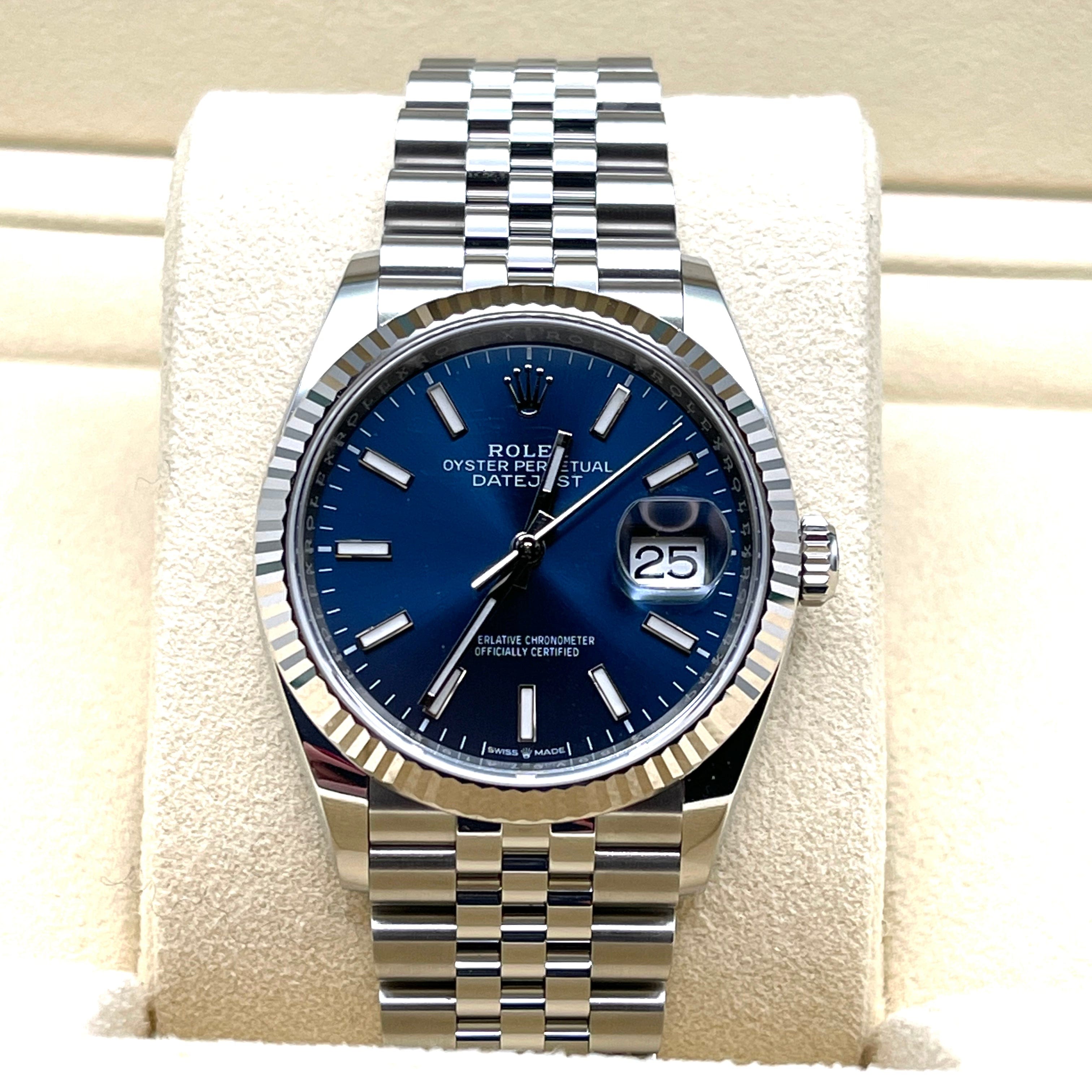 Rolex Datejust 126234 White Gold Stainless Steel Blue Dial Jubilee