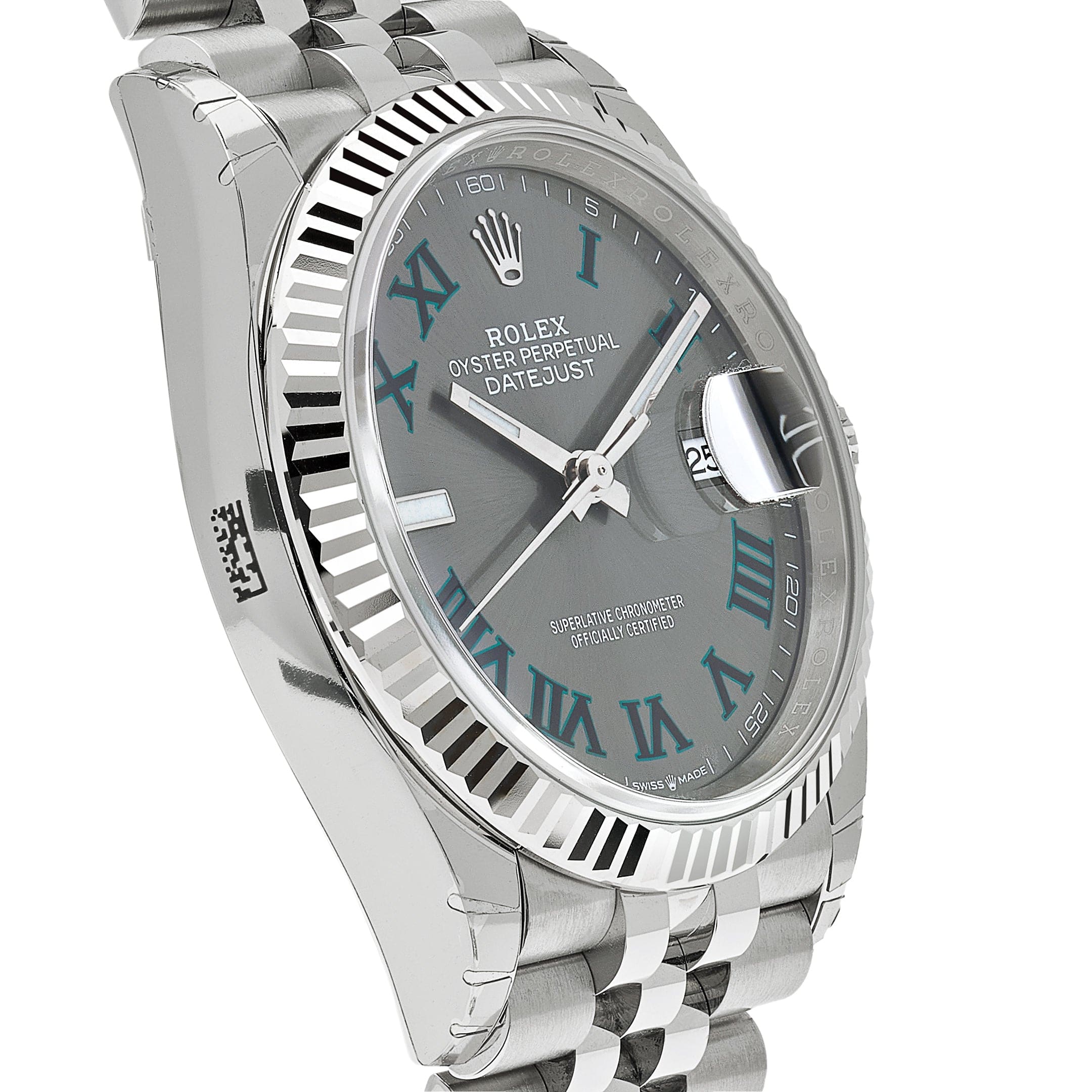 Rolex Datejust 126234 White Gold Stainless Steel Slate 'Wimbledon' Dial Jubilee
