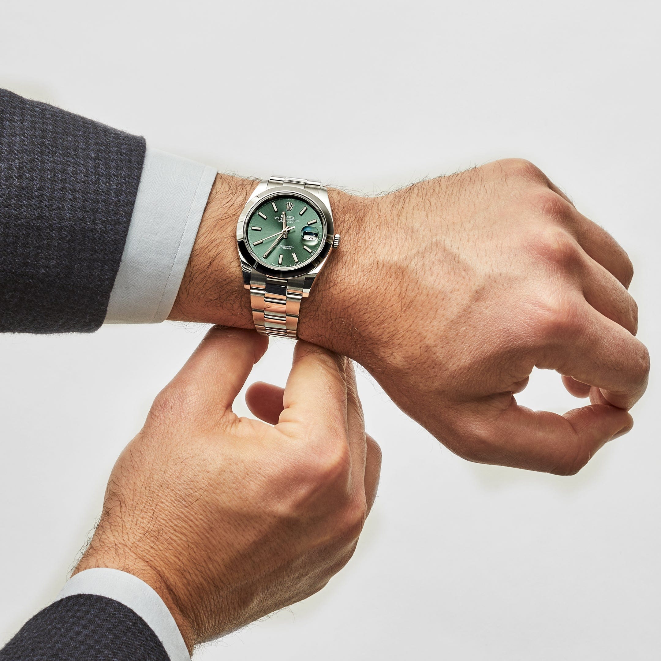 Rolex Datejust 126300 Stainless Steel Green Dial Oyster (2022)