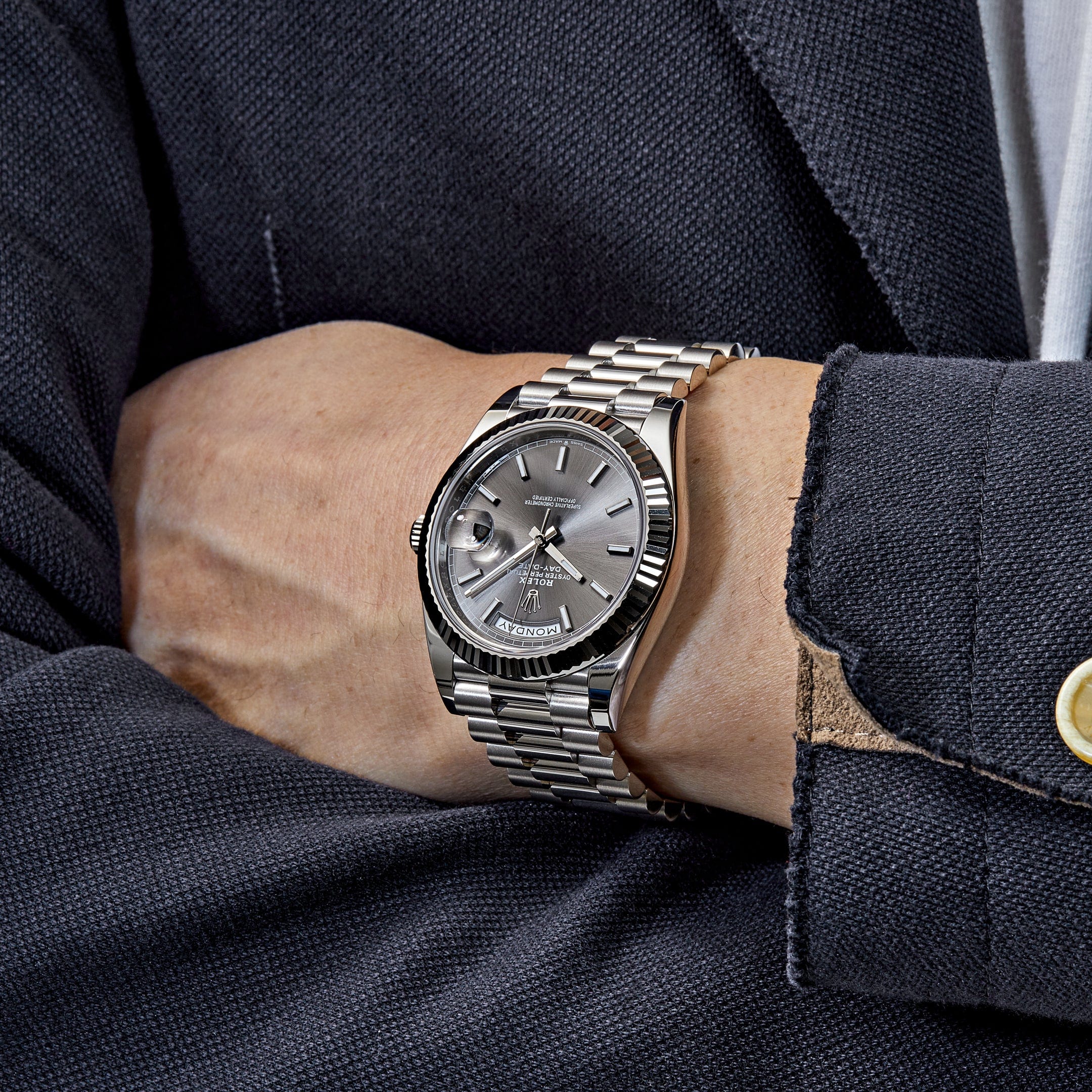 Rolex Day-Date 228239 White Gold Slate Rhodium Grey Dial (2024)