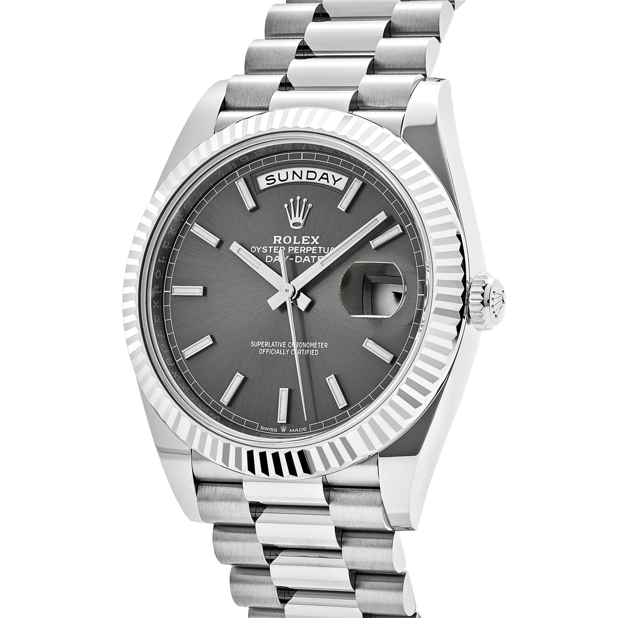 Rolex Day-Date 228239 White Gold Slate Rhodium Grey Dial (2024)