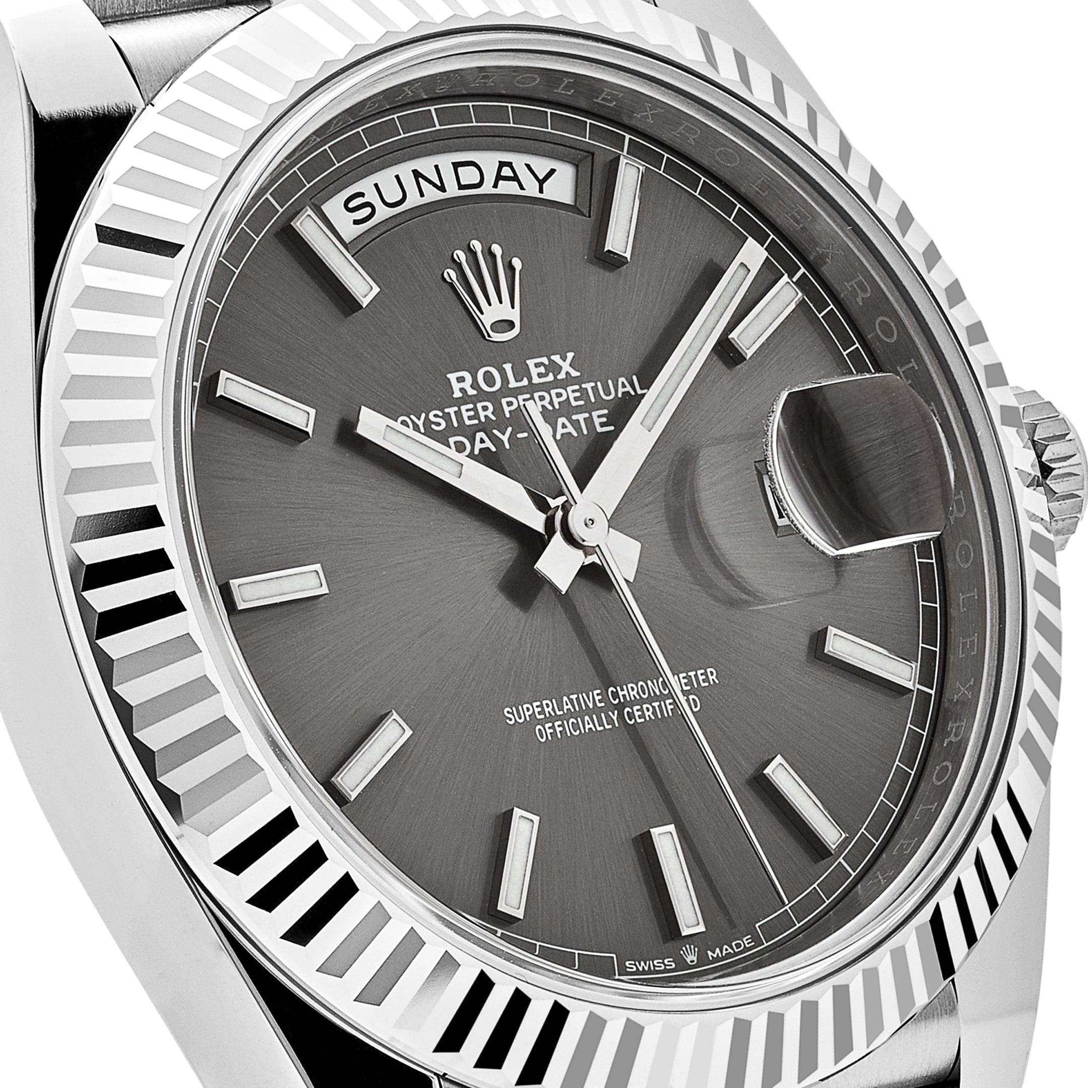 Rolex Day-Date 228239 White Gold Slate Rhodium Grey Dial (2024)