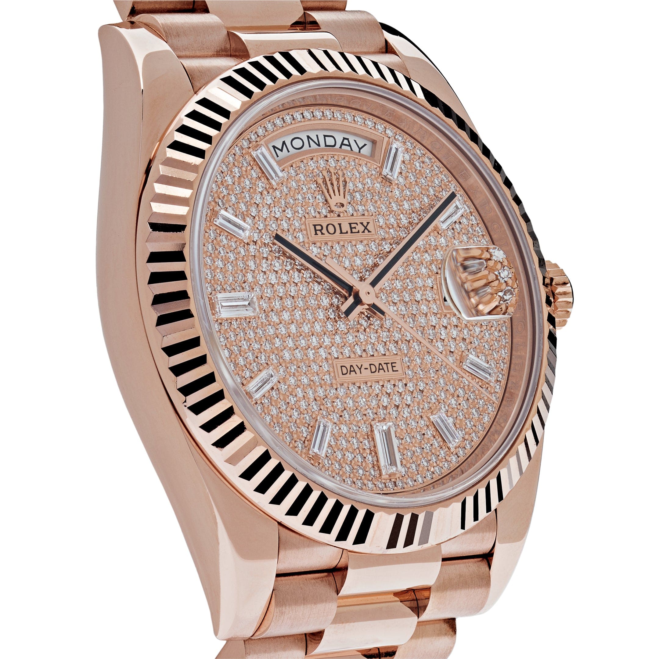 Rolex Day-Date 228235 Rose Gold Baguette Diamond Paved Dial (2022)