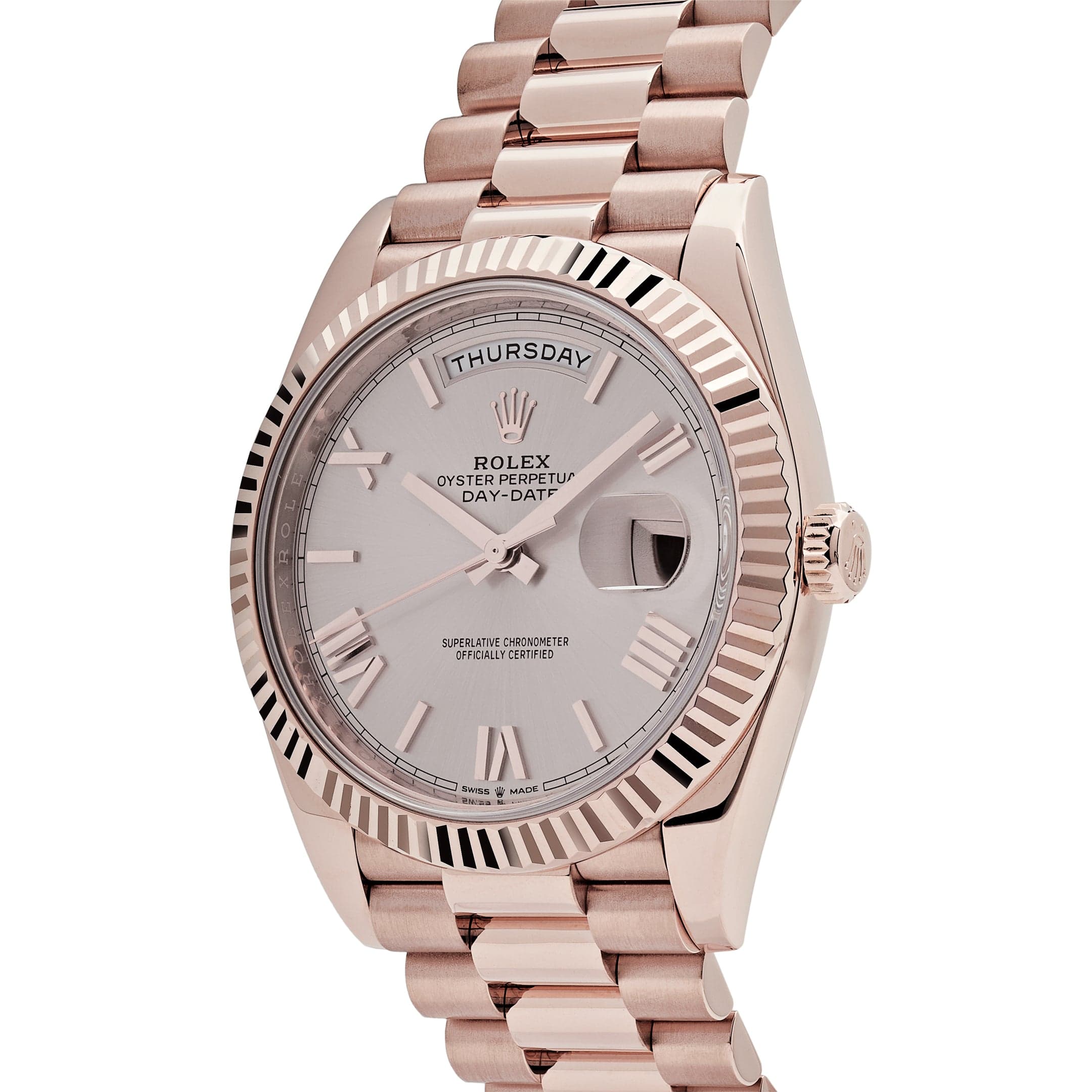 Rolex Day-Date 228235 Rose Gold Sundust Roman Dial