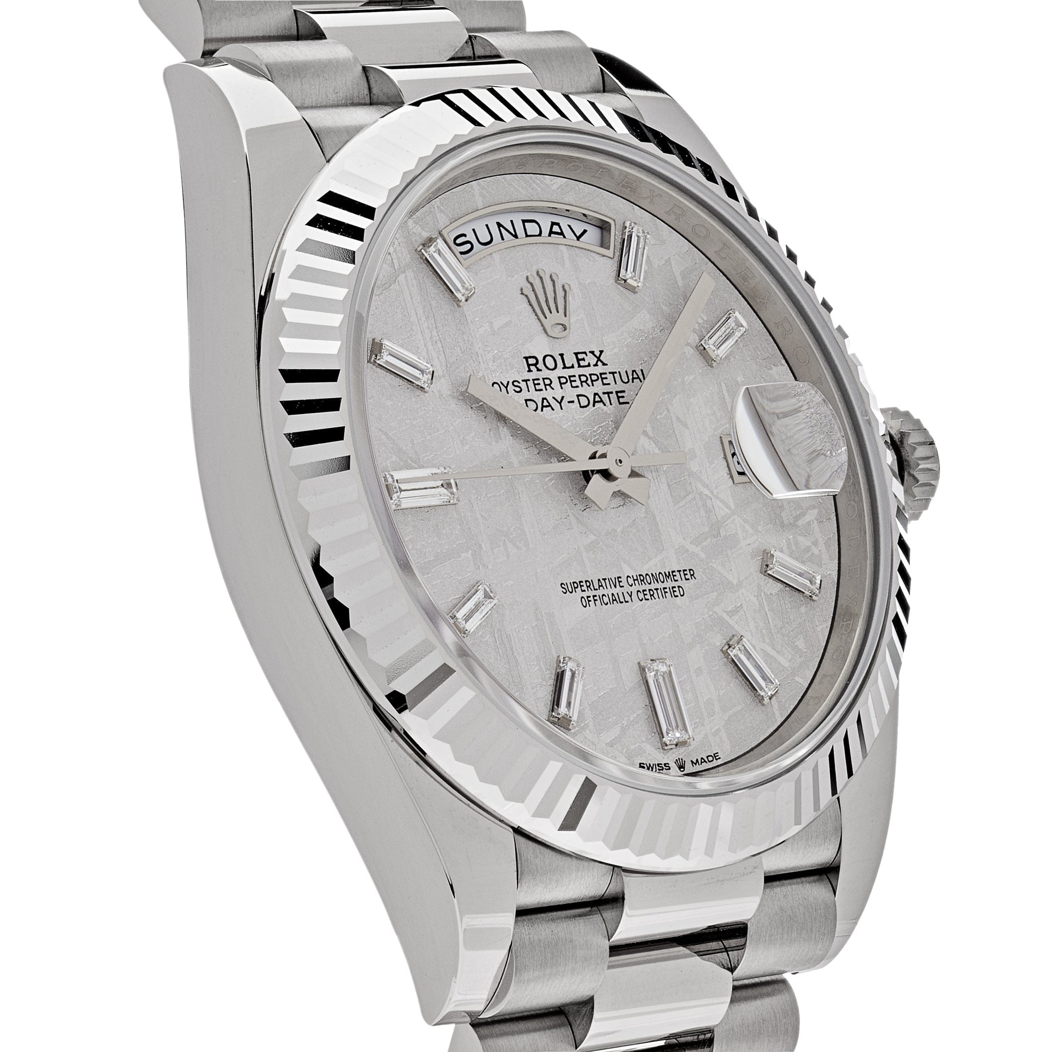 Rolex Day-Date 228239 White Gold Meteorite Diamond Dial