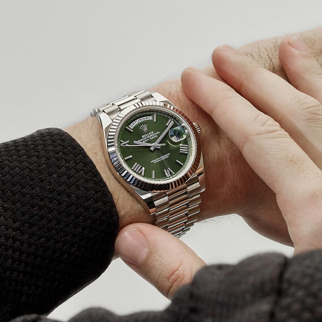 Rolex Day-Date 228239 White Gold Olive Dial (2022)