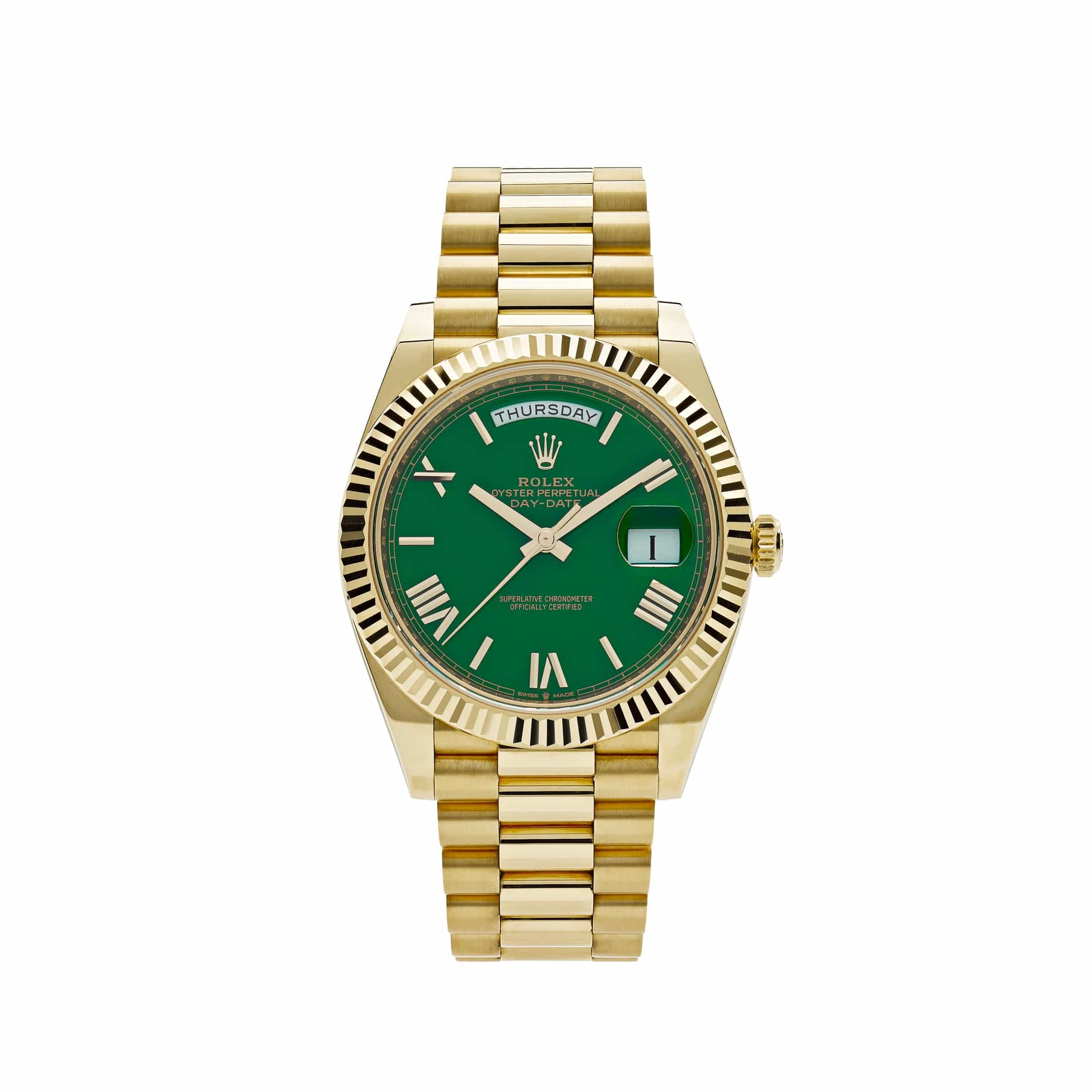 Rolex Day-Date 228238 Yellow Gold Green Roman Dial (2023)