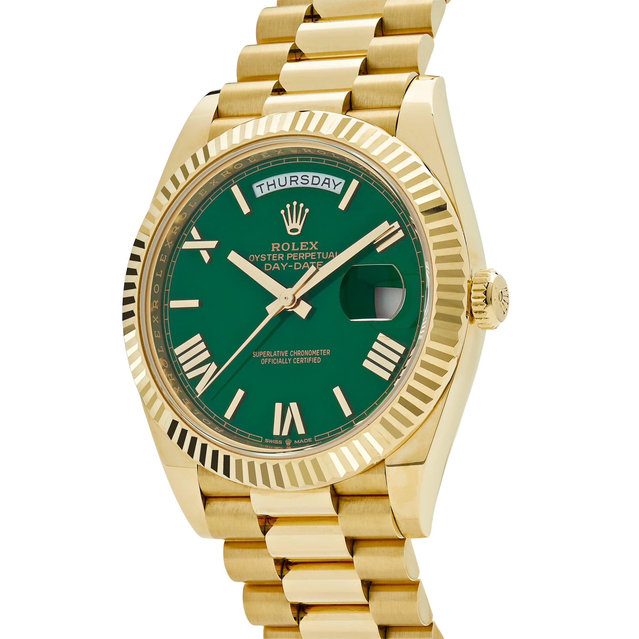 Rolex Day-Date 228238 Yellow Gold Green Roman Dial (2023)