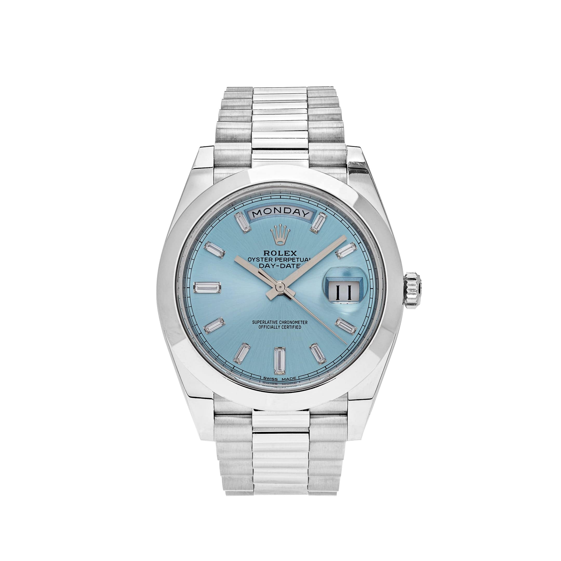 Rolex Day-Date 228206 Platinum Ice Blue Diamond Dial (2018)