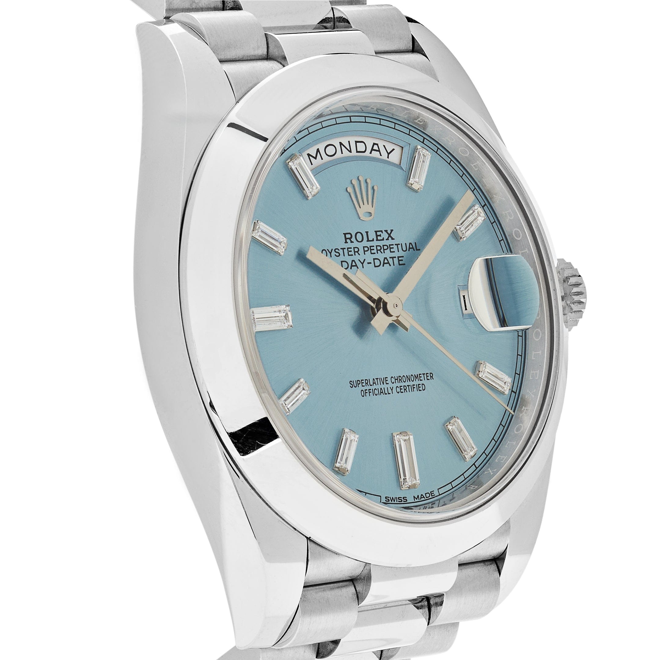 Rolex Day-Date 228206 Platinum Ice Blue Diamond Dial (2018)