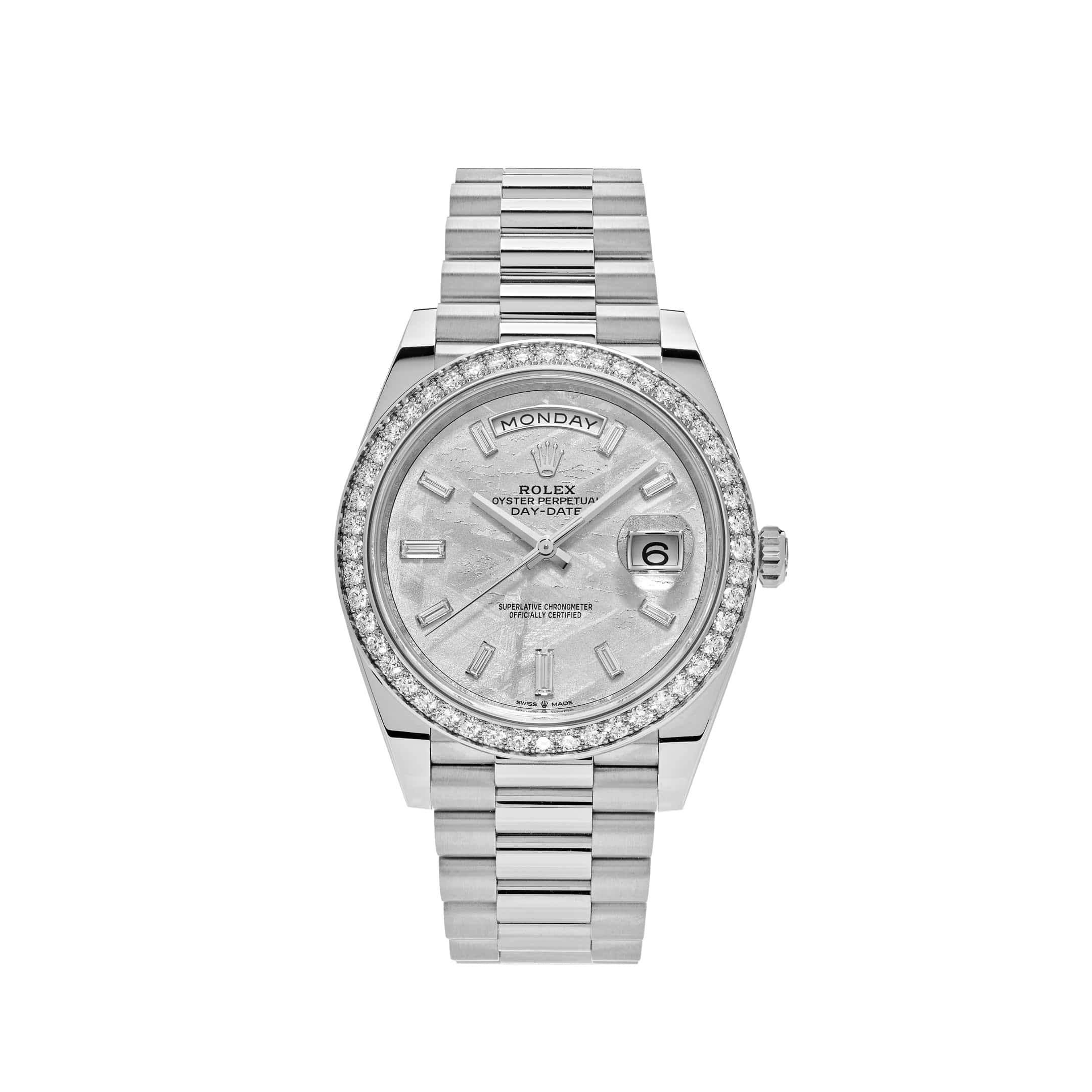 Rolex Day-Date 228349RBR White Gold Meteorite Dial Diamond Set