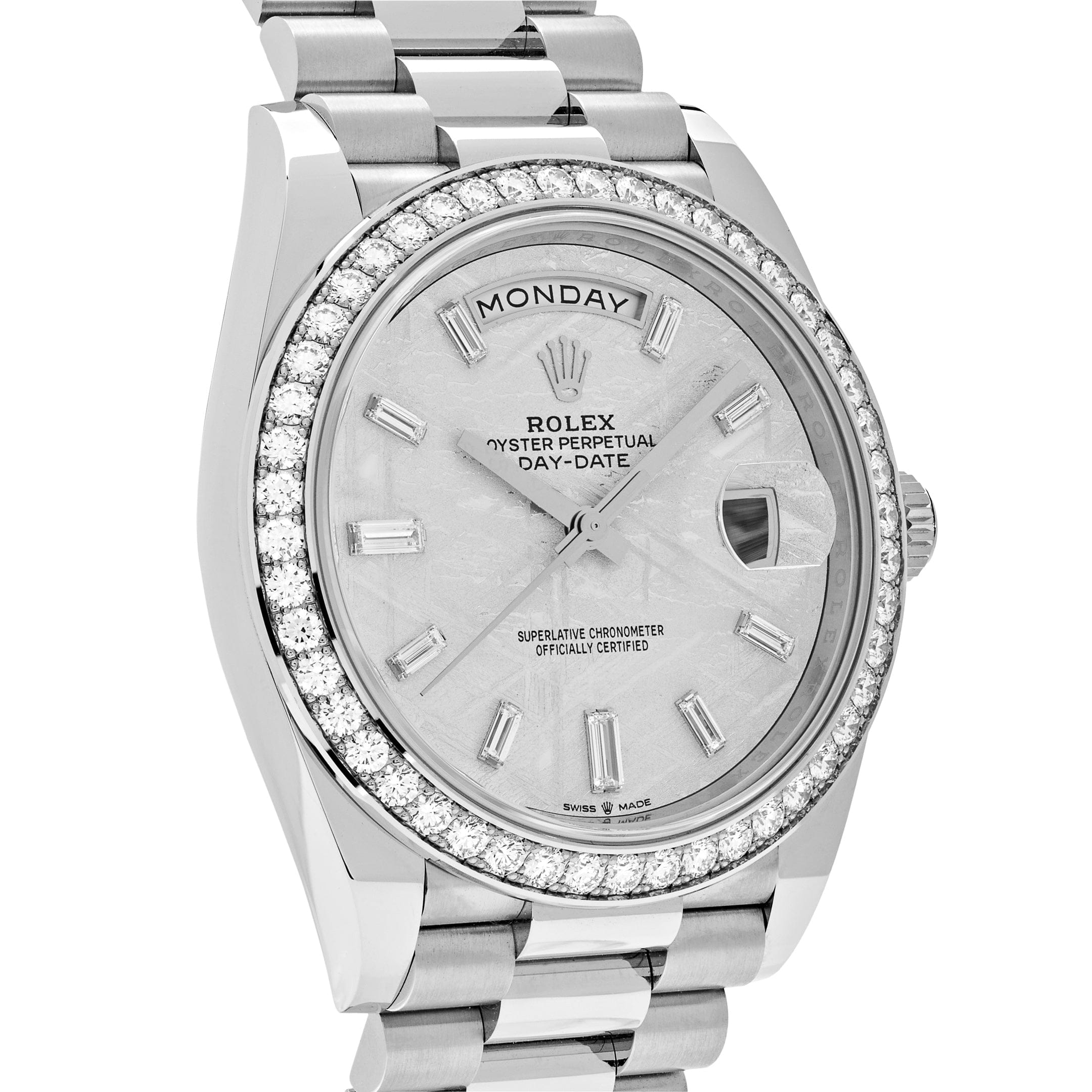 Rolex Day-Date 228349RBR White Gold Meteorite Dial Diamond Set