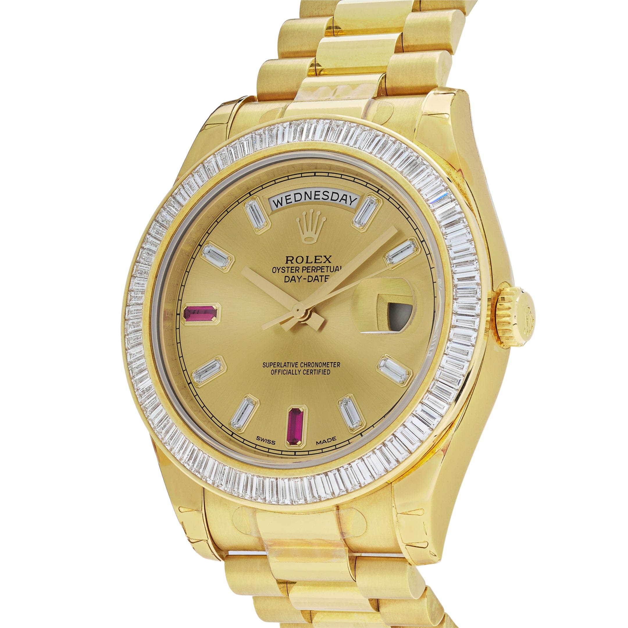 Rolex Day-Date 218398 President Yellow Gold Champagne Dial Diamond Bezel