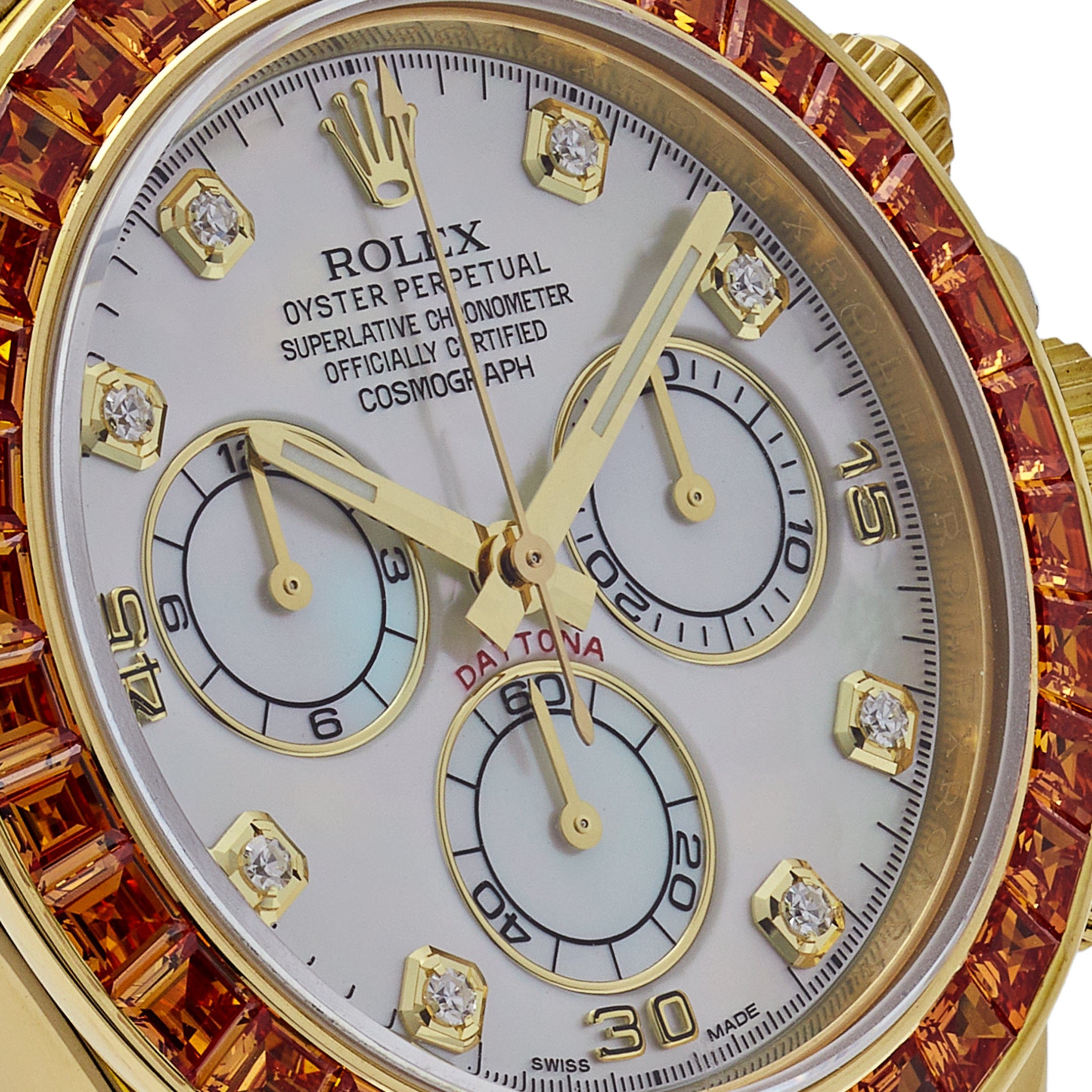 Rolex Daytona 116578SACO Yellow Gold Sapphire Bezel Mother Of Pearl Dial (2019)