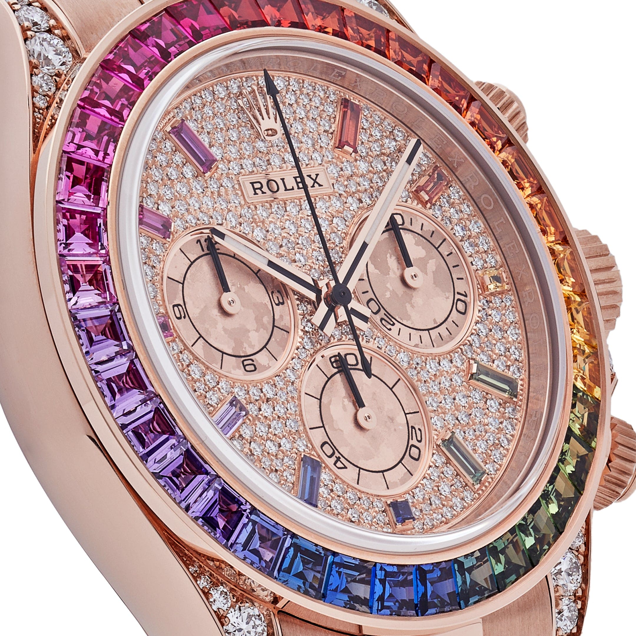 Rolex Daytona 116595RBOW 'Rainbow' Rose Gold Pave Diamond Dial Sapphire Bezel (2022)