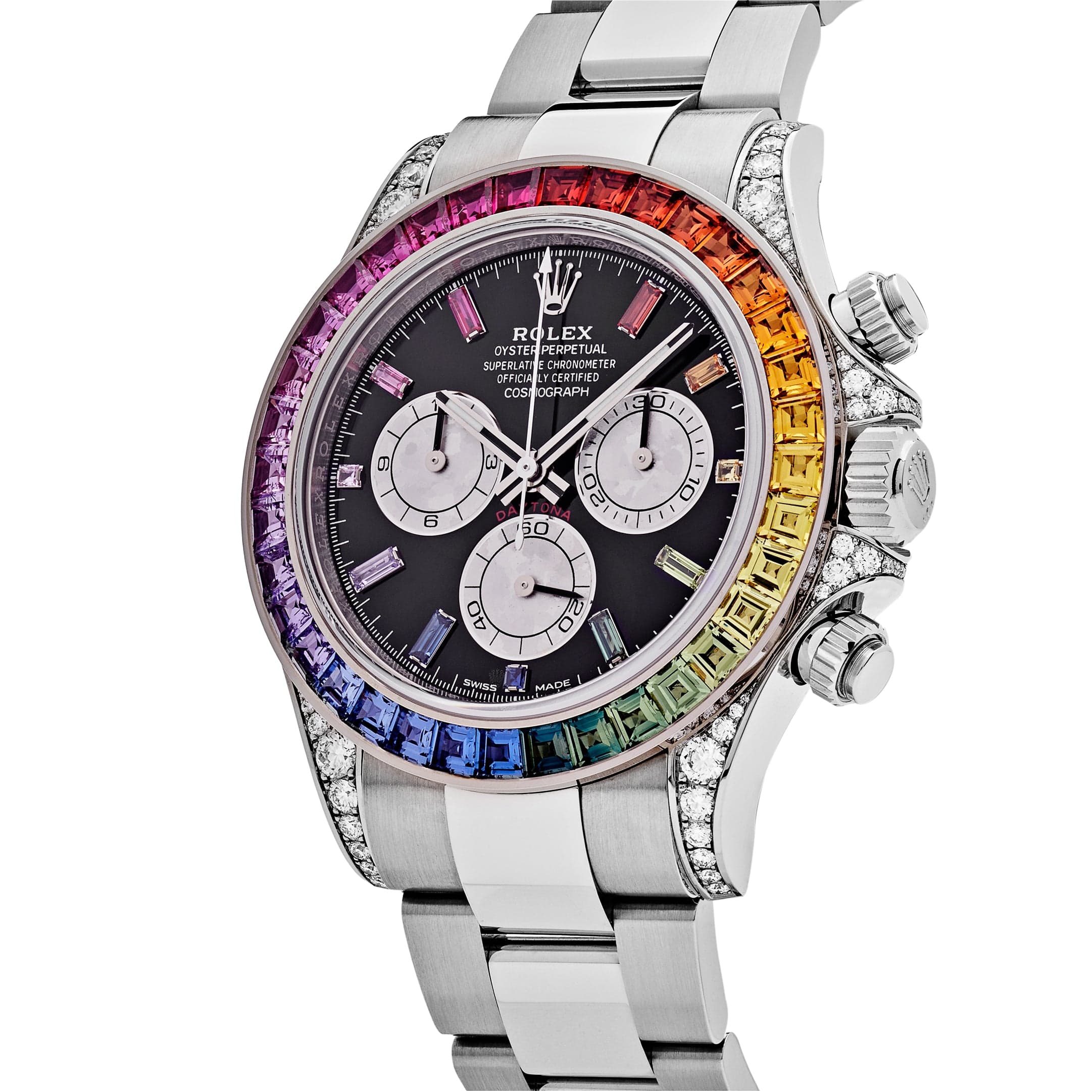 Rolex Daytona 116599RBOW 'Rainbow' White Gold Black Dial Sapphire Bezel (2023)