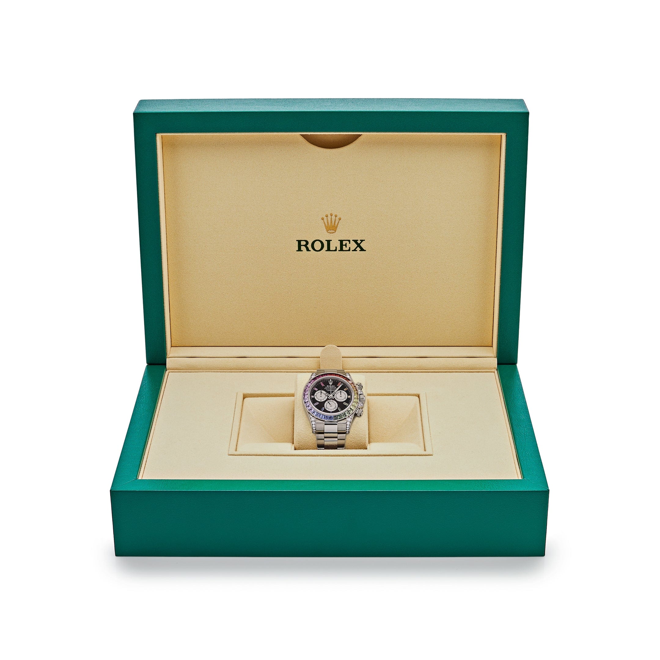 Rolex Daytona 116599RBOW 'Rainbow' White Gold Black Dial Sapphire Bezel (2023)