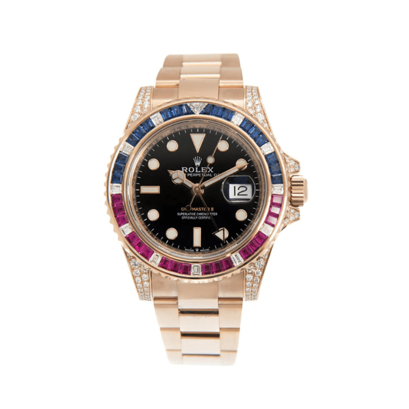Rolex GMT-Master II 1267555SARU 'SARU' Rose Gold Black Dial Diamond Bezel