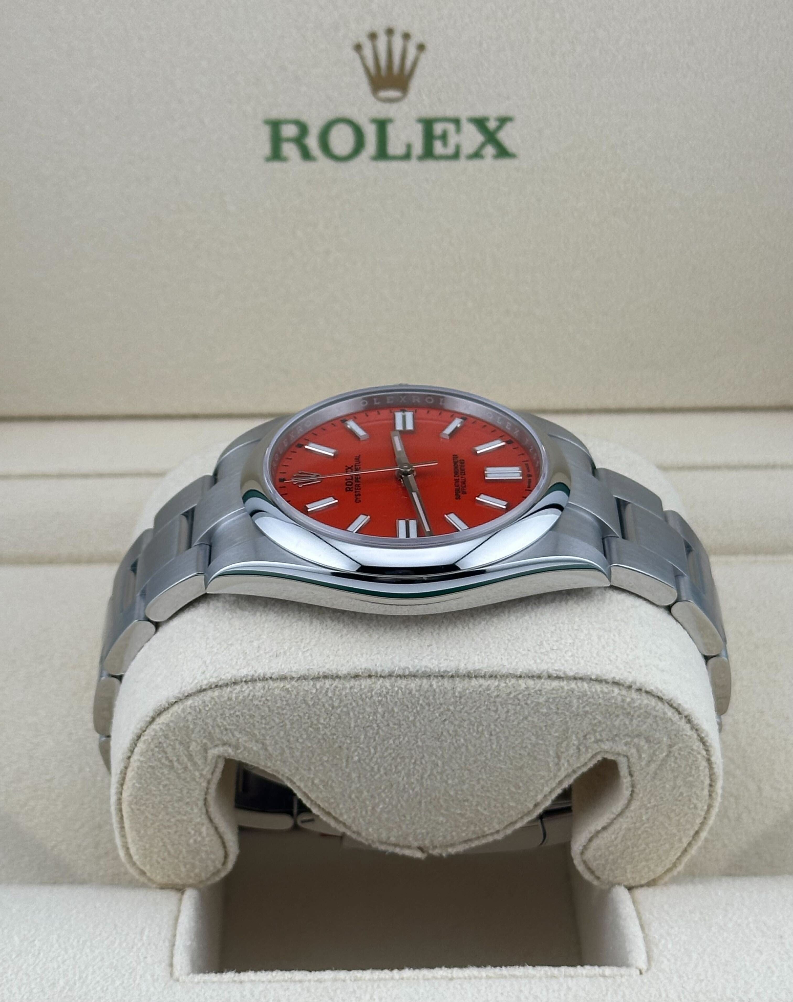 Rolex Oyster Perpetual 124300 Domed Bezel Red Dial