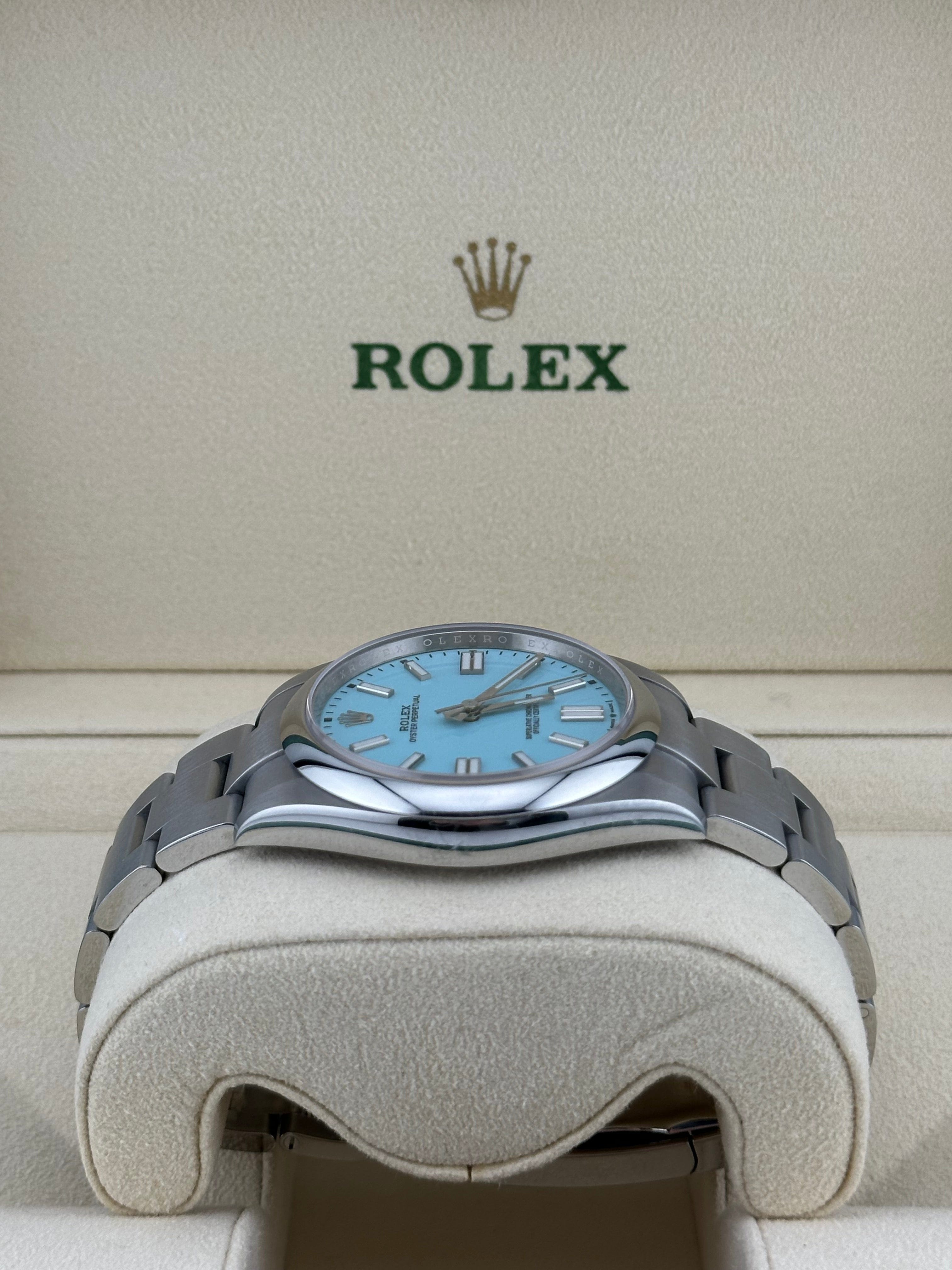 Rolex Oyster Perpetual 124300 Stainless Steel "Tiffany Blue" Turquoise Dial (2021)