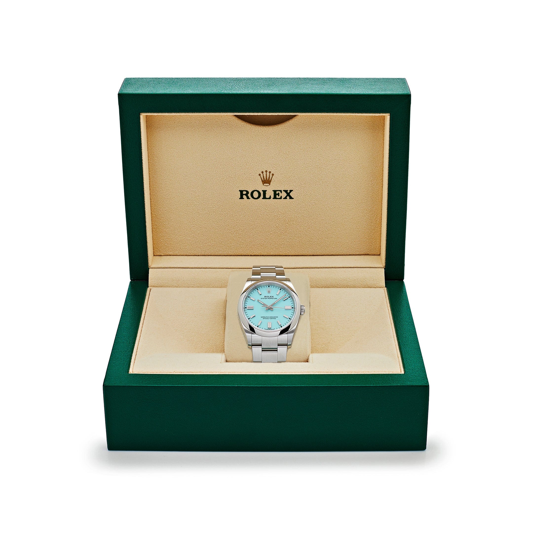 Rolex Oyster Perpetual 126000 Stainless Steel Baby Blue Dial