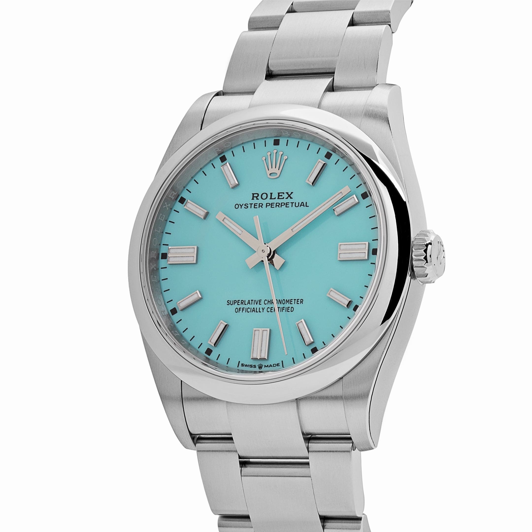 Rolex Oyster Perpetual 126000 Stainless Steel Baby Blue Dial