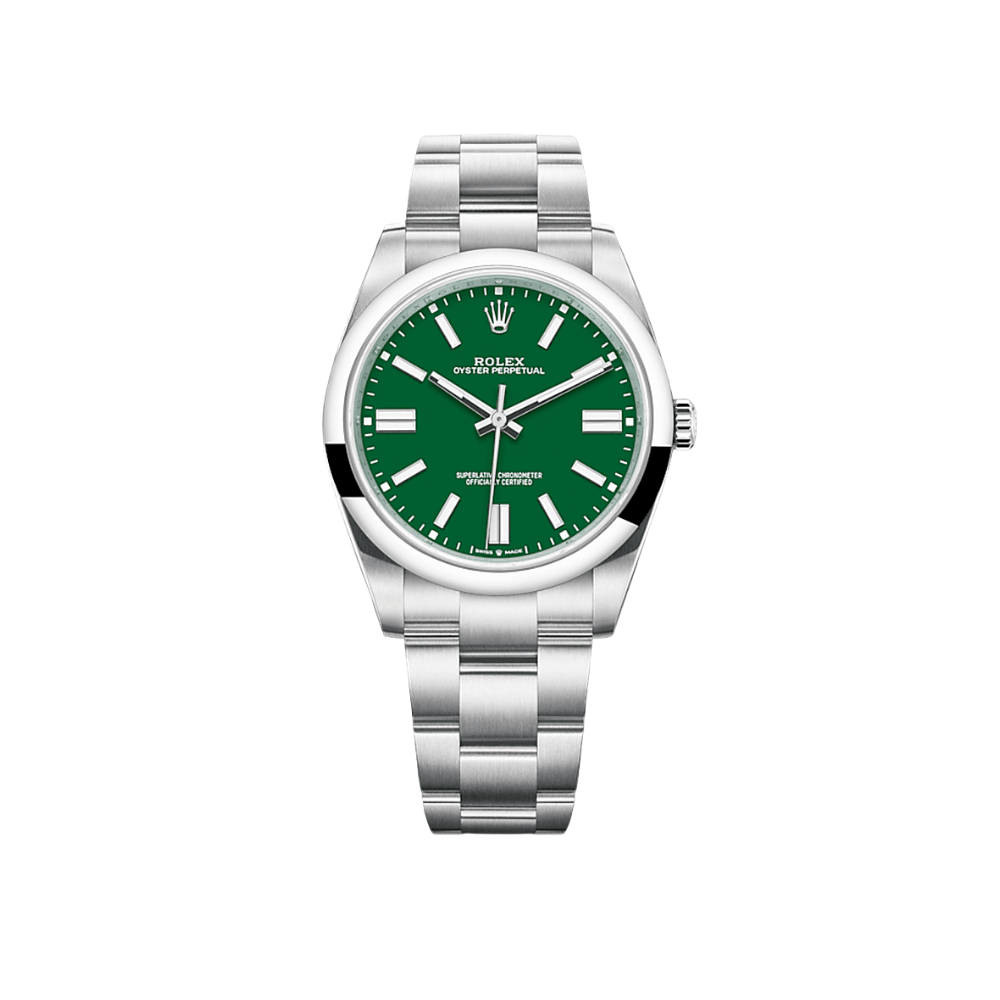 Rolex Oyster Perpetual 126000 Stainless Steel Green Dial