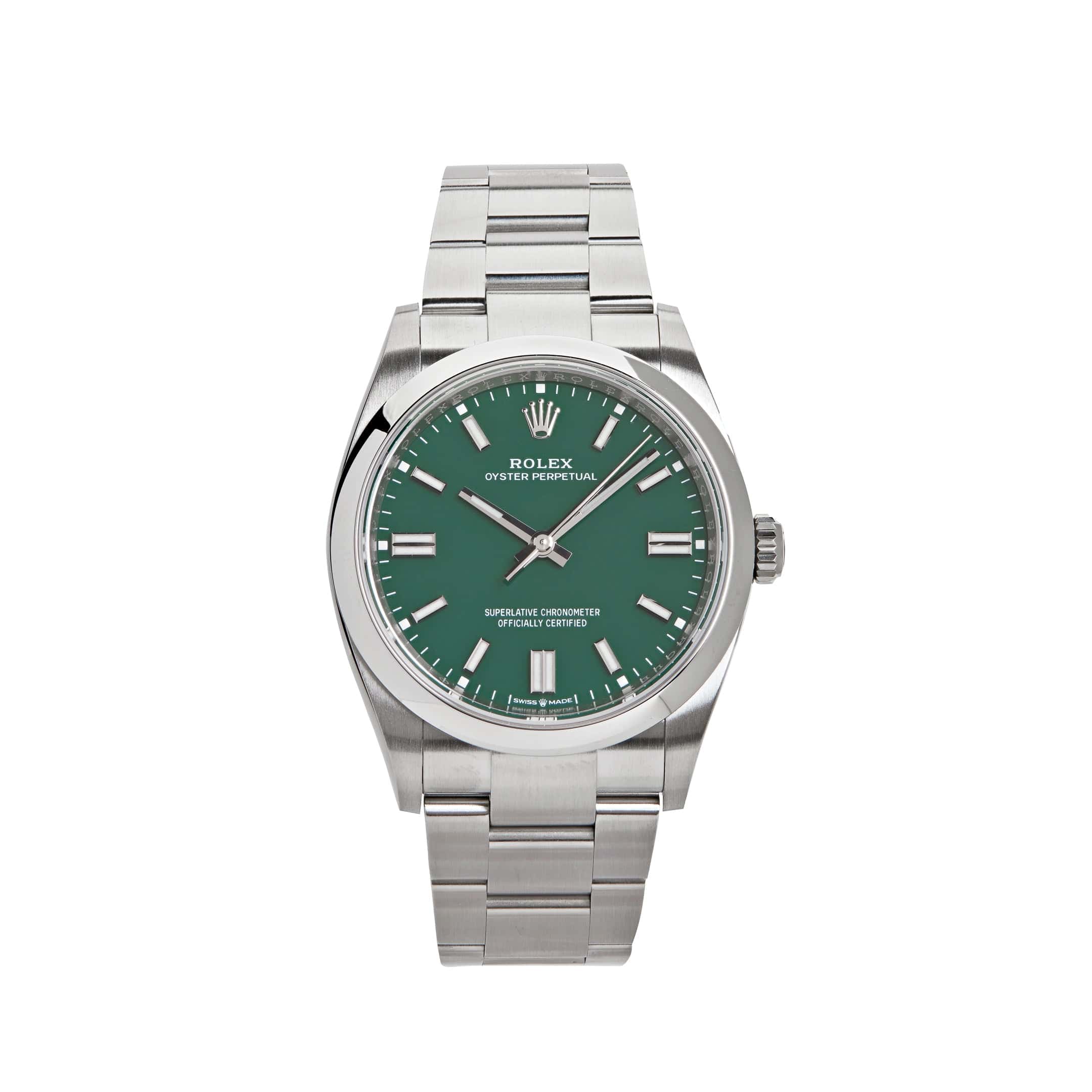 Rolex Oyster Perpetual 126000 Stainless Steel Green Dial