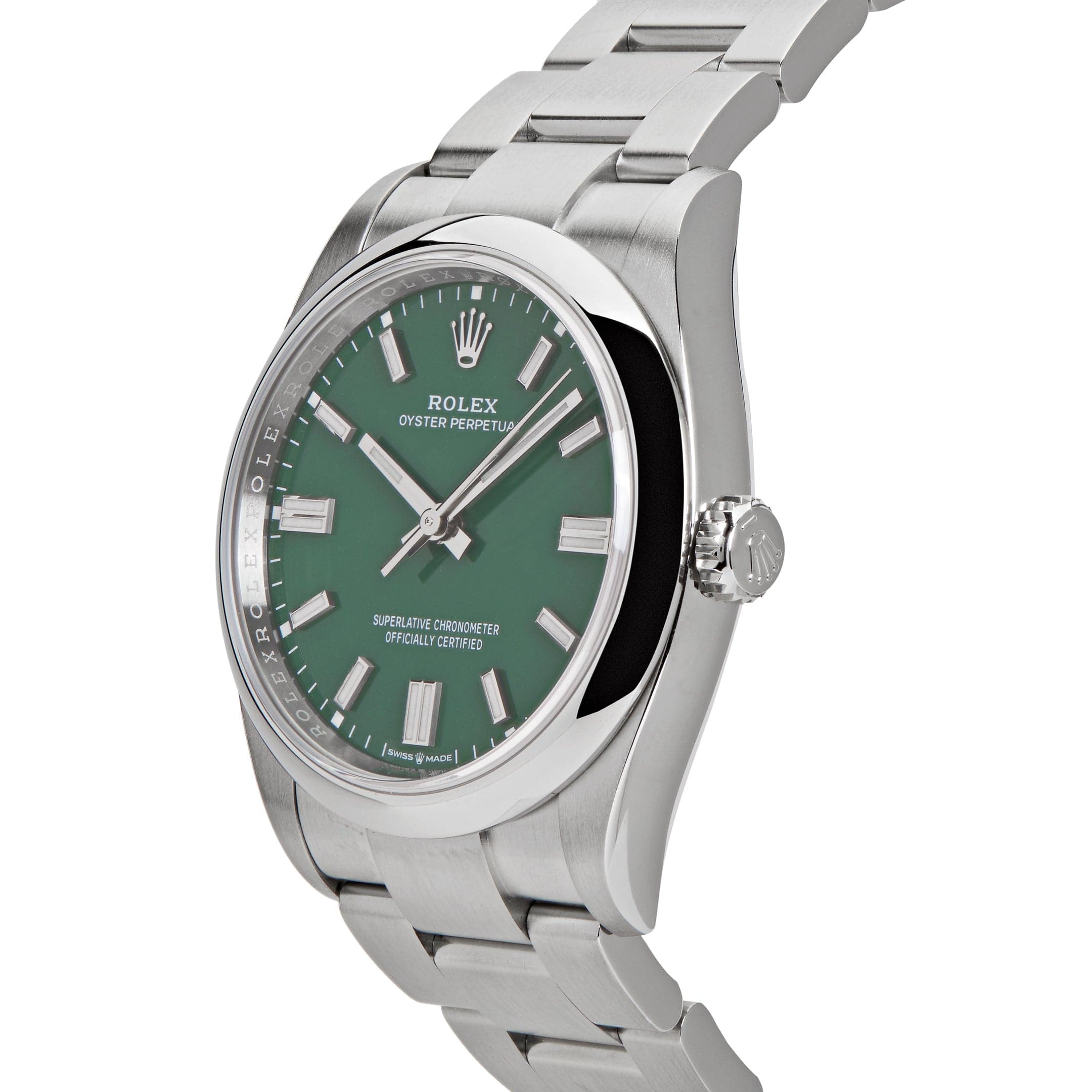 Rolex Oyster Perpetual 126000 Stainless Steel Green Dial