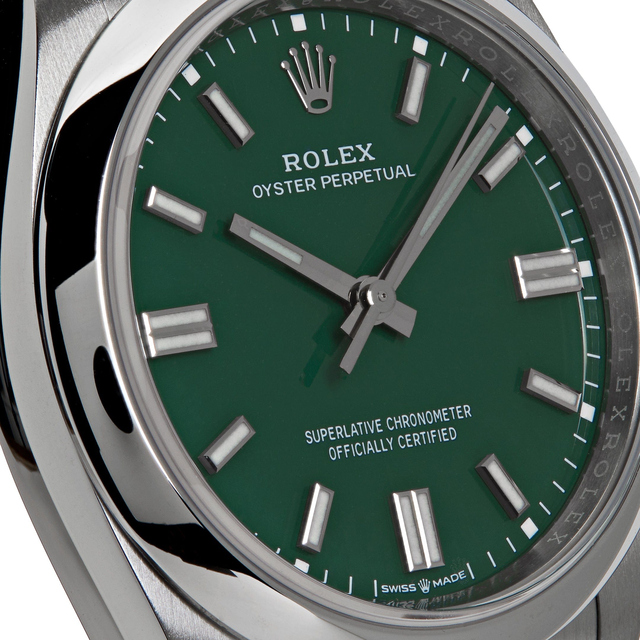 Rolex Oyster Perpetual 126000 Stainless Steel Green Dial