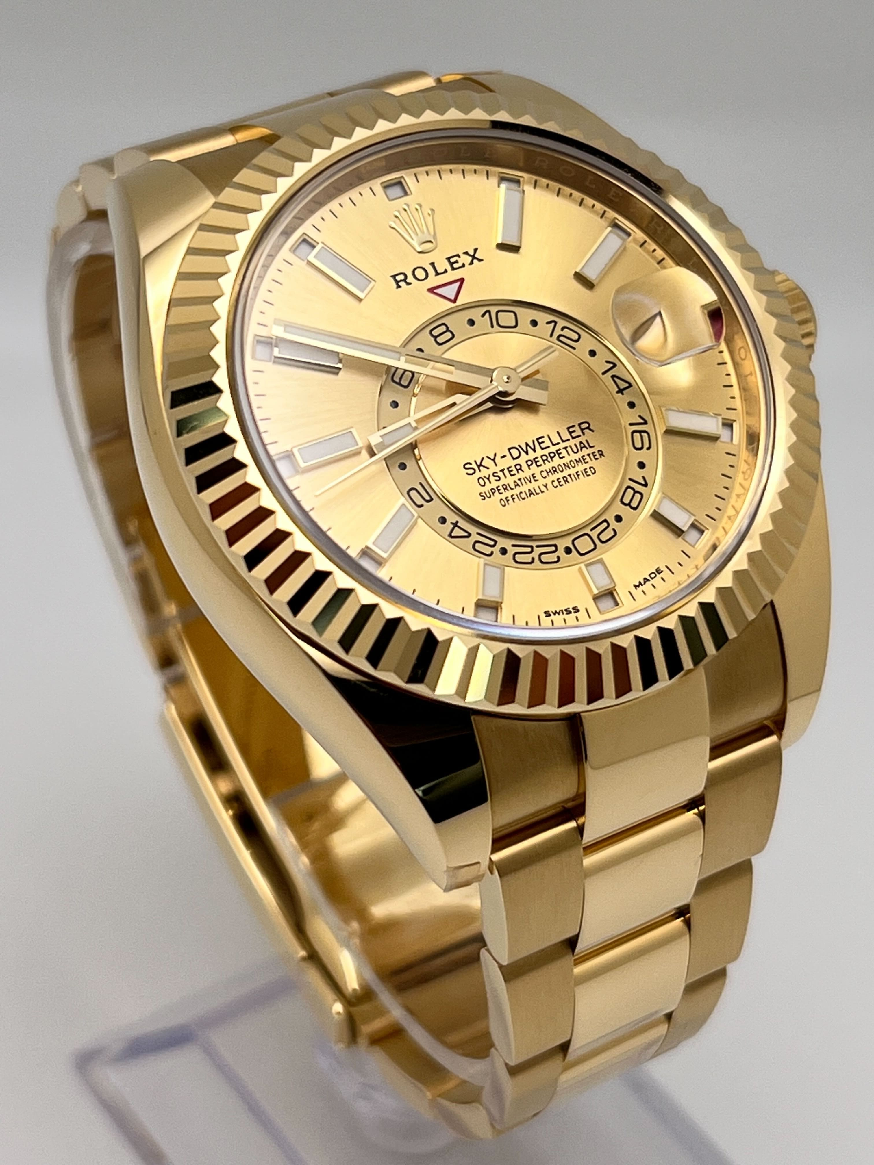 Rolex Sky-Dweller 326938 Yellow Gold Champagne Dial