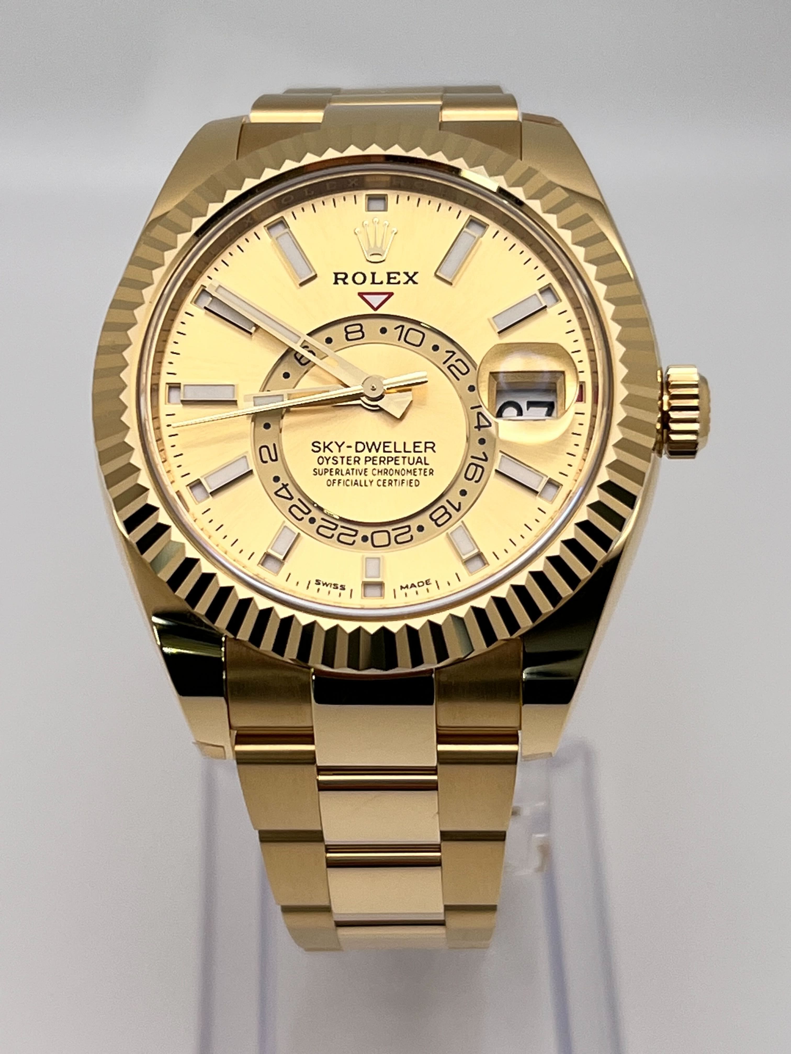 Rolex Sky-Dweller 326938 Yellow Gold Champagne Dial