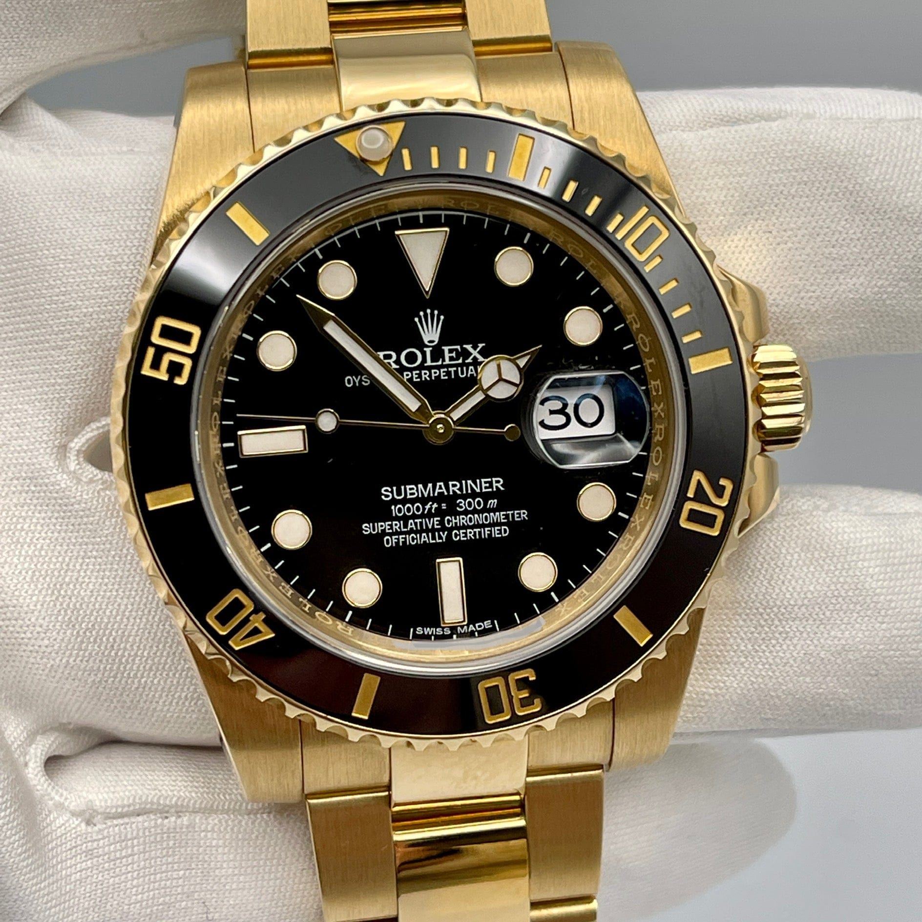 Rolex Submariner Date 116618LN Yellow Gold Black Dial (2020)