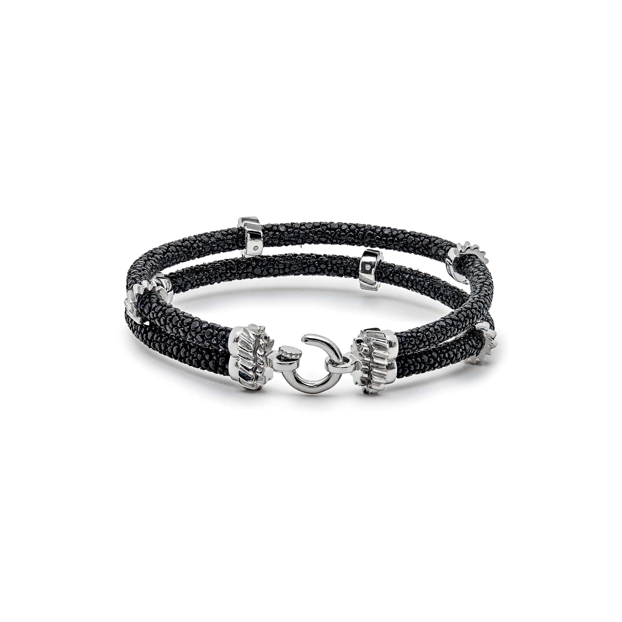 Silver Double Gear Bracelet