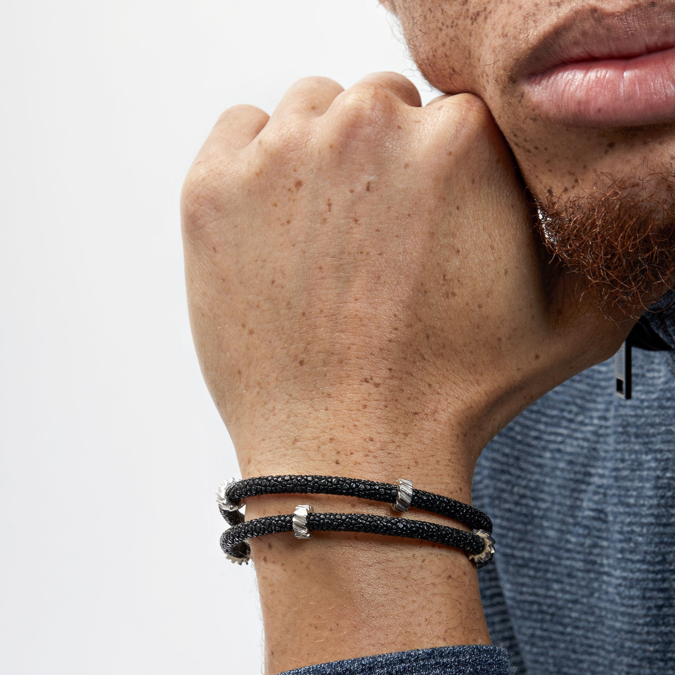 Silver Double Gear Bracelet