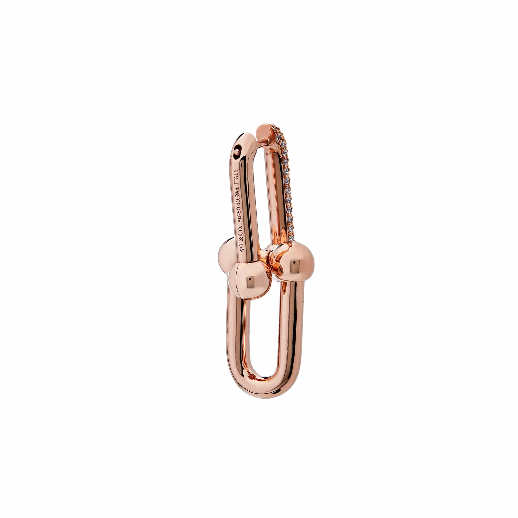 Tiffany & Co. HardWear Large Link Earrings with Pavé Diamonds Rose Gold 68692539