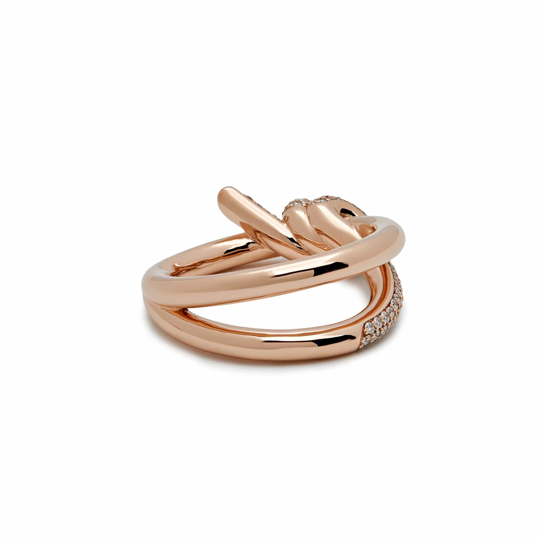 Tiffany & Co. Knot Double Row Ring in Rose Gold with Diamonds 69683304