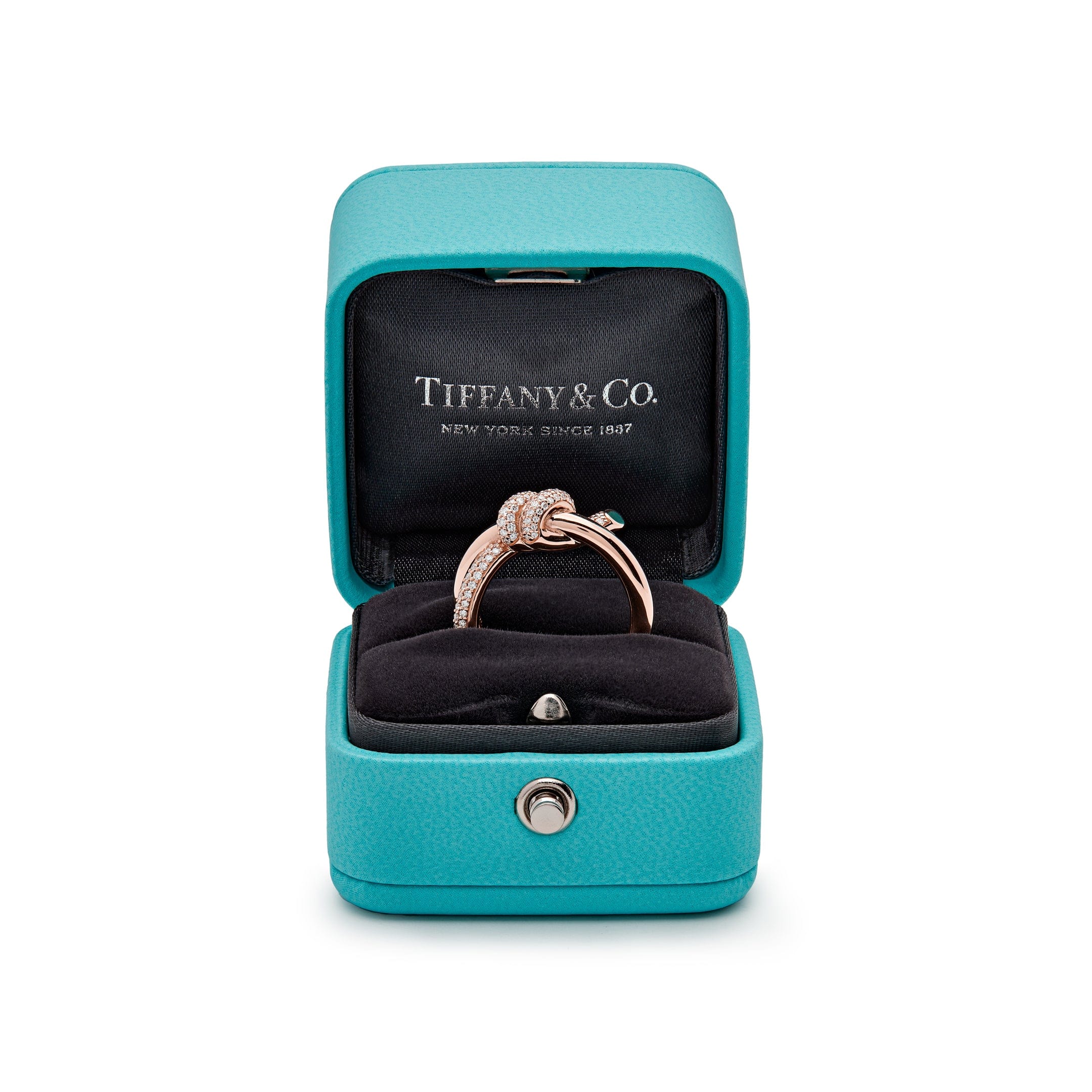 Tiffany & Co. Knot Double Row Ring in Rose Gold with Diamonds 69683304