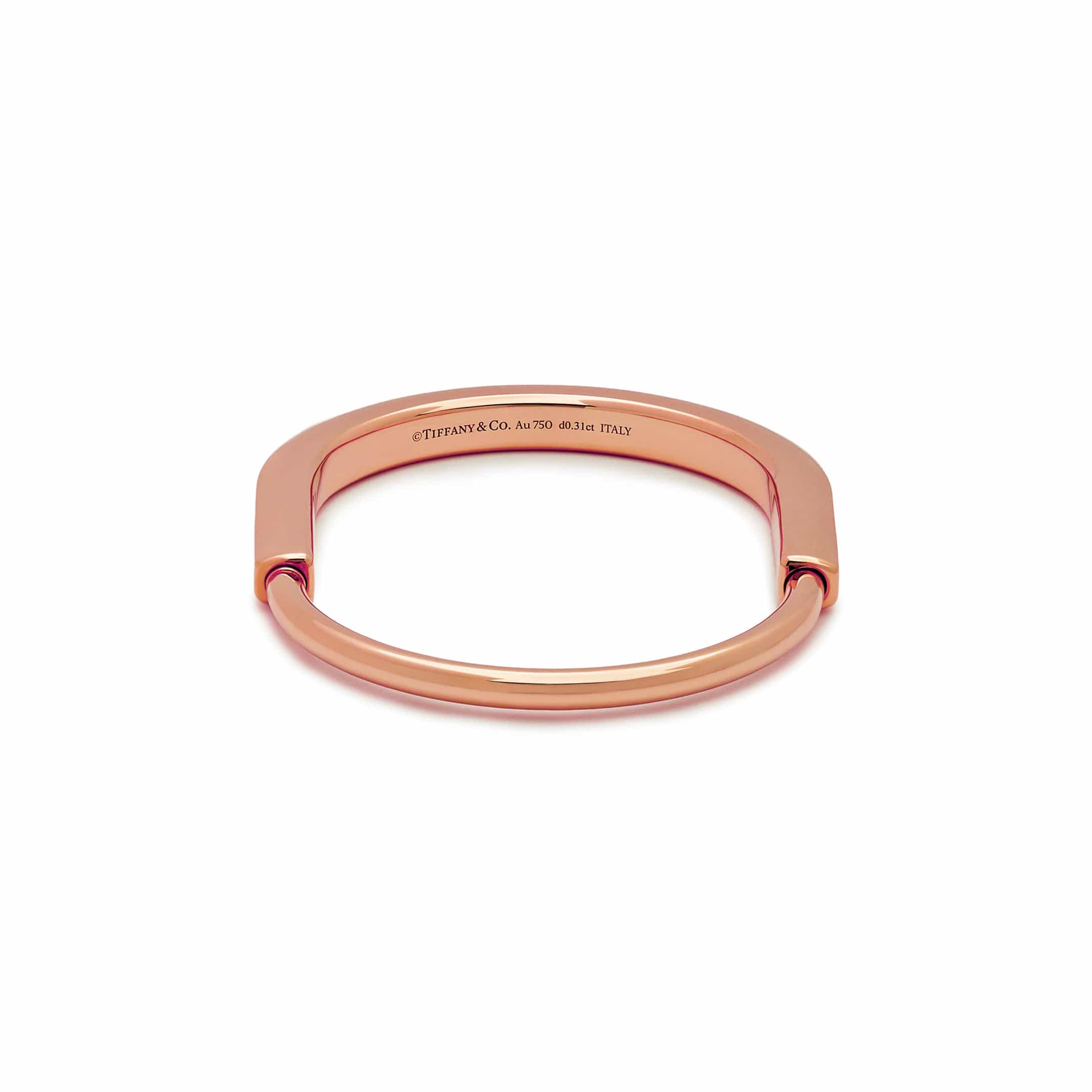 Tiffany & Co. Lock Bangle in Rose Gold with Diamond Accents 70185296