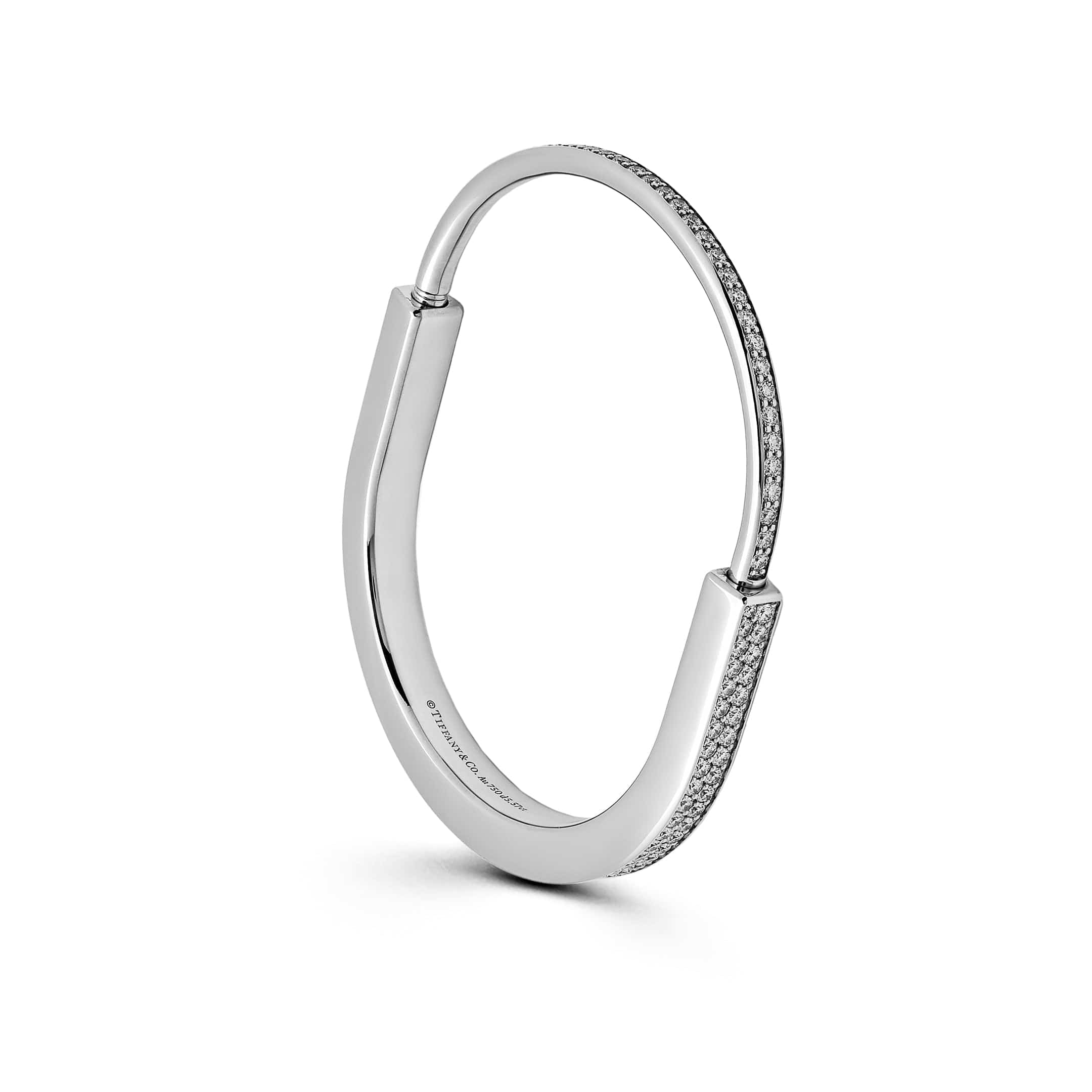 Tiffany & Co. Lock Bangle in White Gold with Full Pavé Diamonds 70424967
