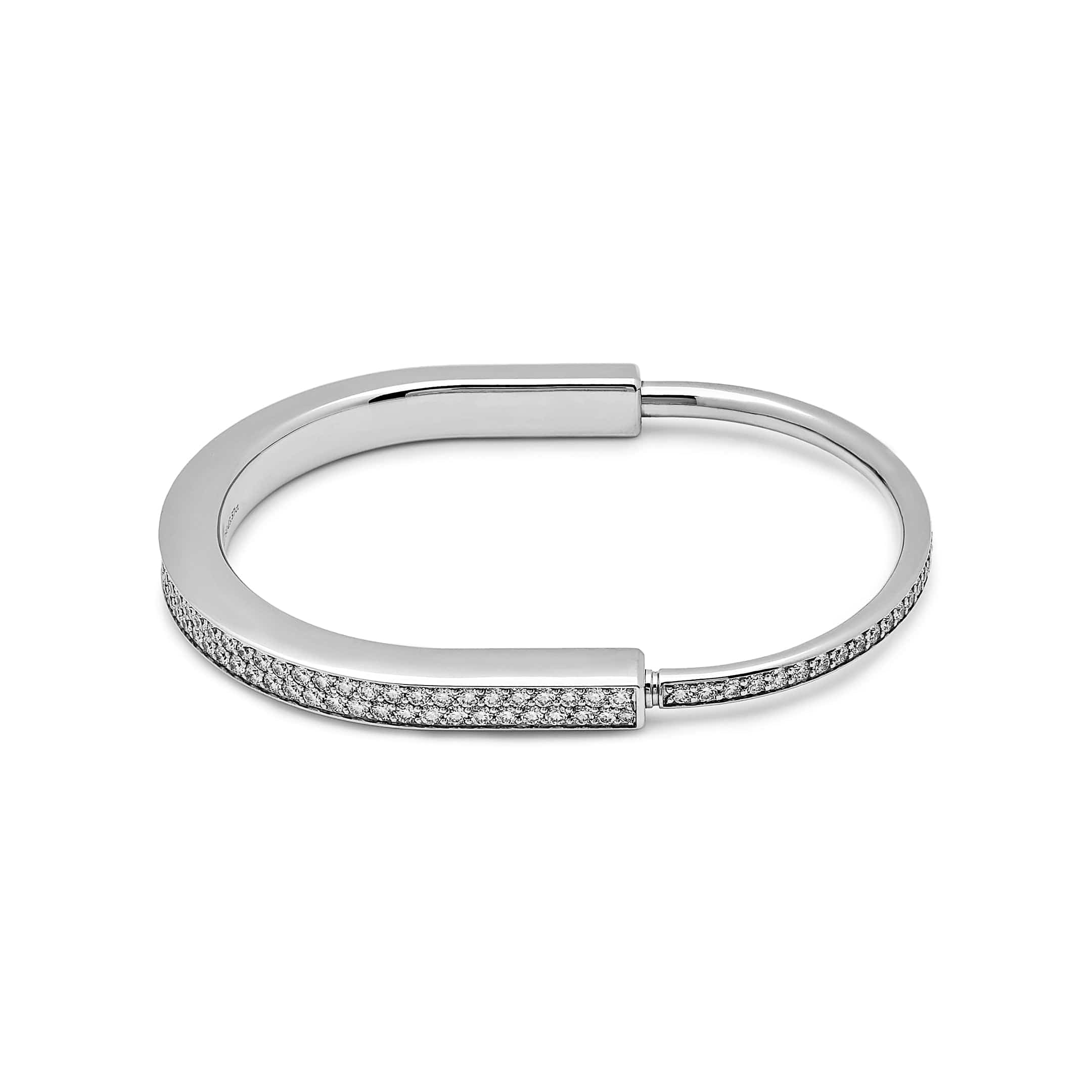 Tiffany & Co. Lock Bangle in White Gold with Full Pavé Diamonds 70424967
