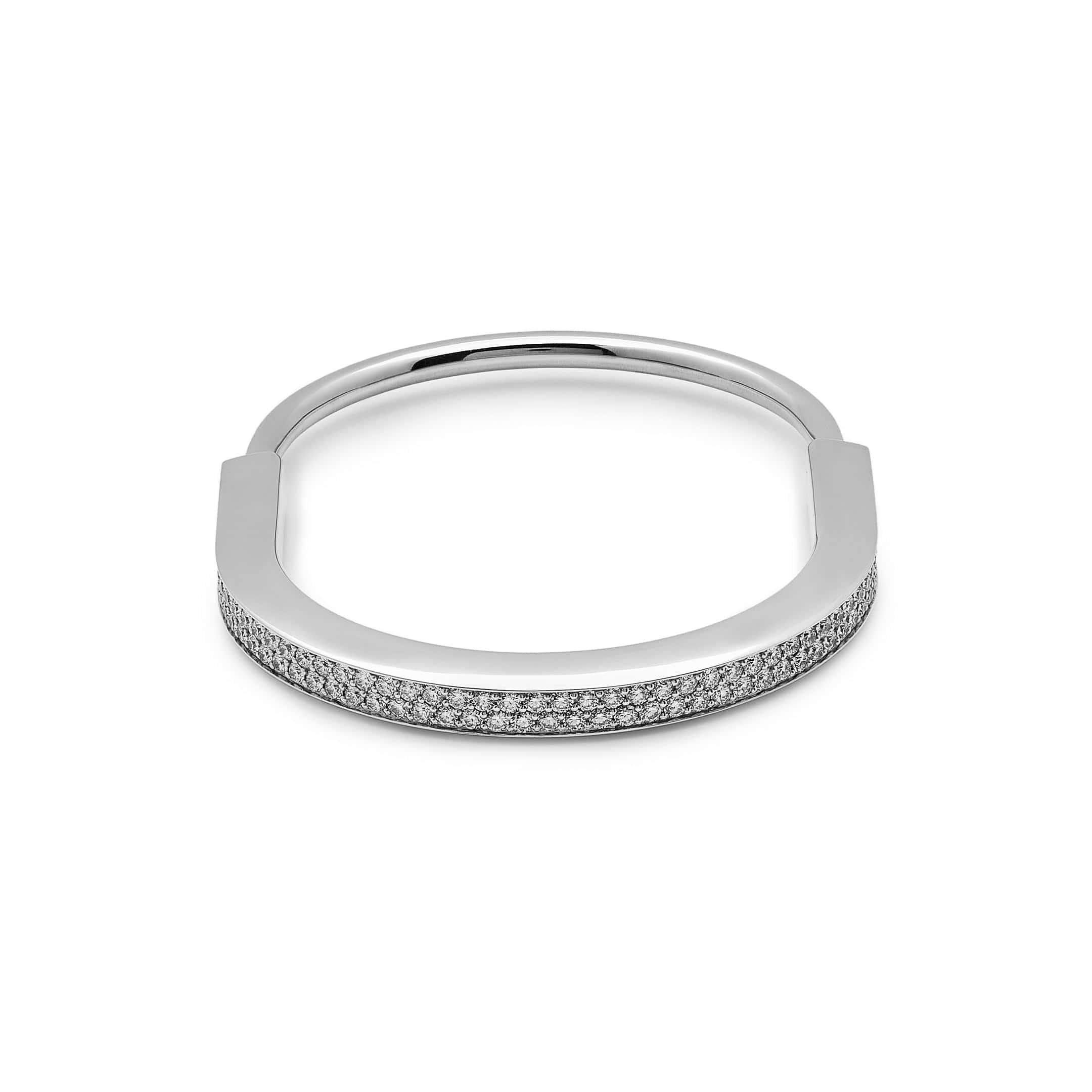 Tiffany & Co. Lock Bangle in White Gold with Full Pavé Diamonds 70424967