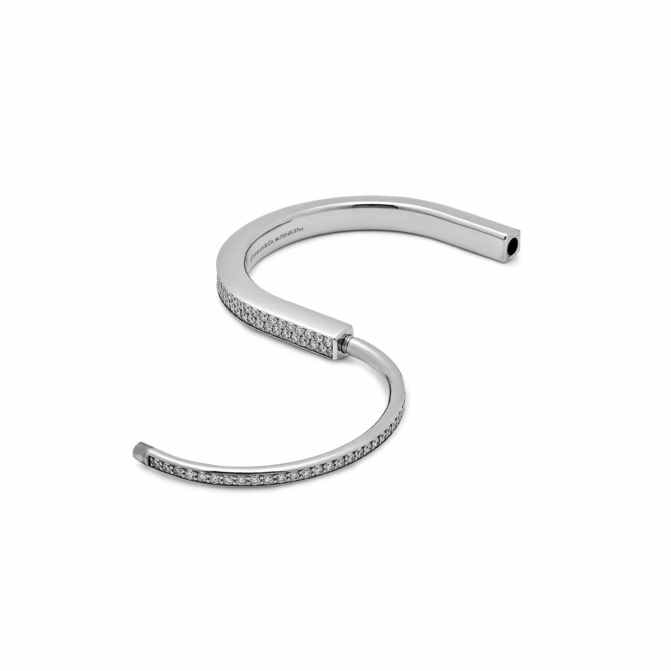 Tiffany & Co. Lock Bangle in White Gold with Full Pavé Diamonds 70424967