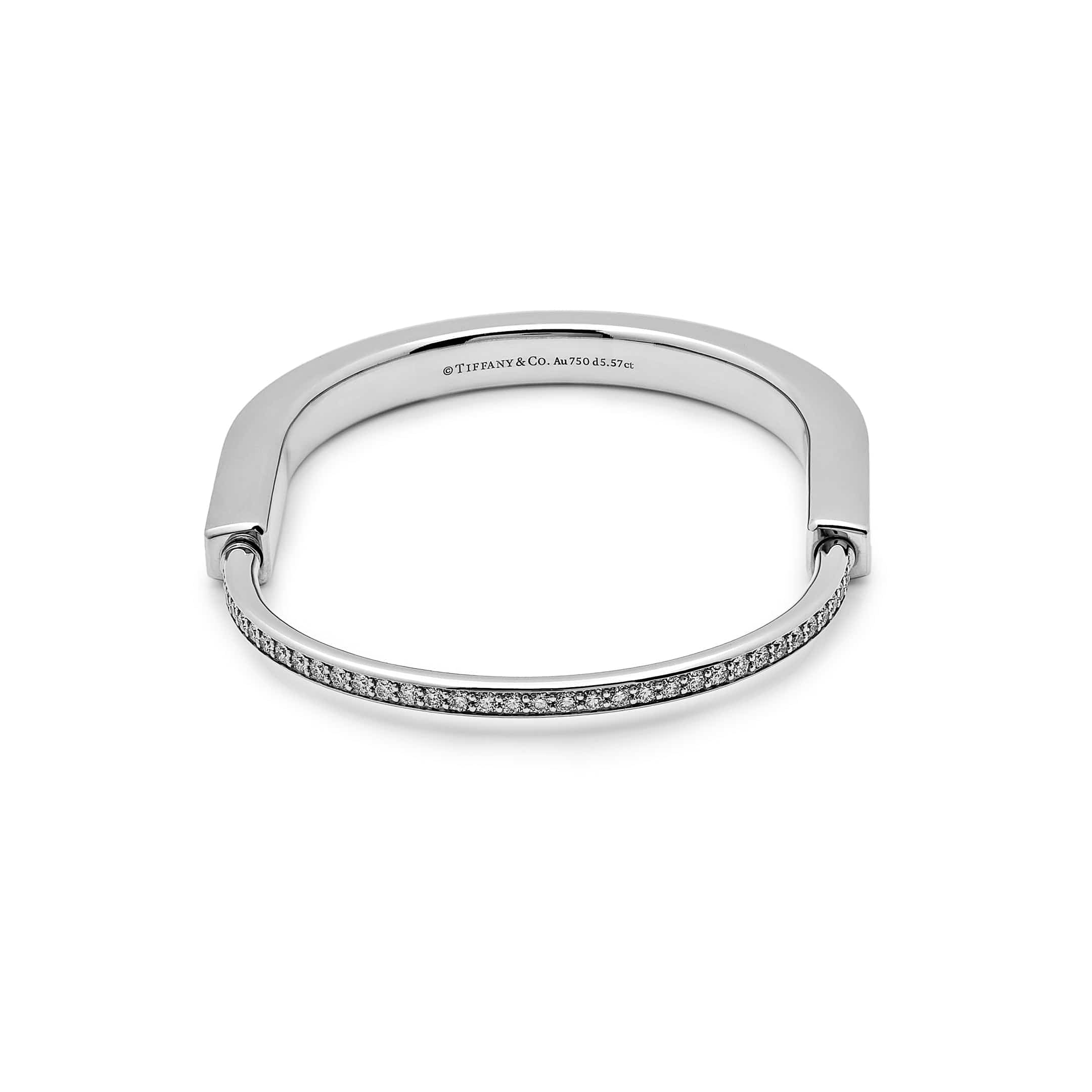 Tiffany & Co. Lock Bangle in White Gold with Full Pavé Diamonds 70424967