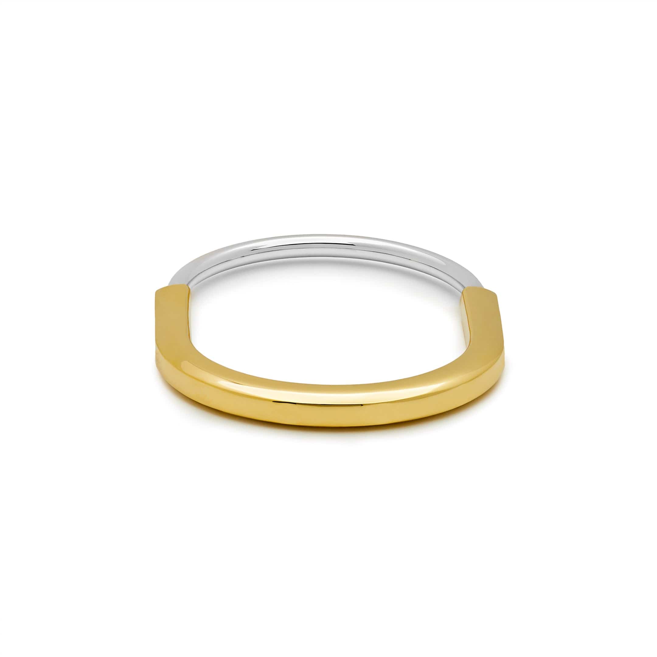 Tiffany & Co. Lock Bangle in Yellow and White Gold with Half Pavé Diamonds 70181150