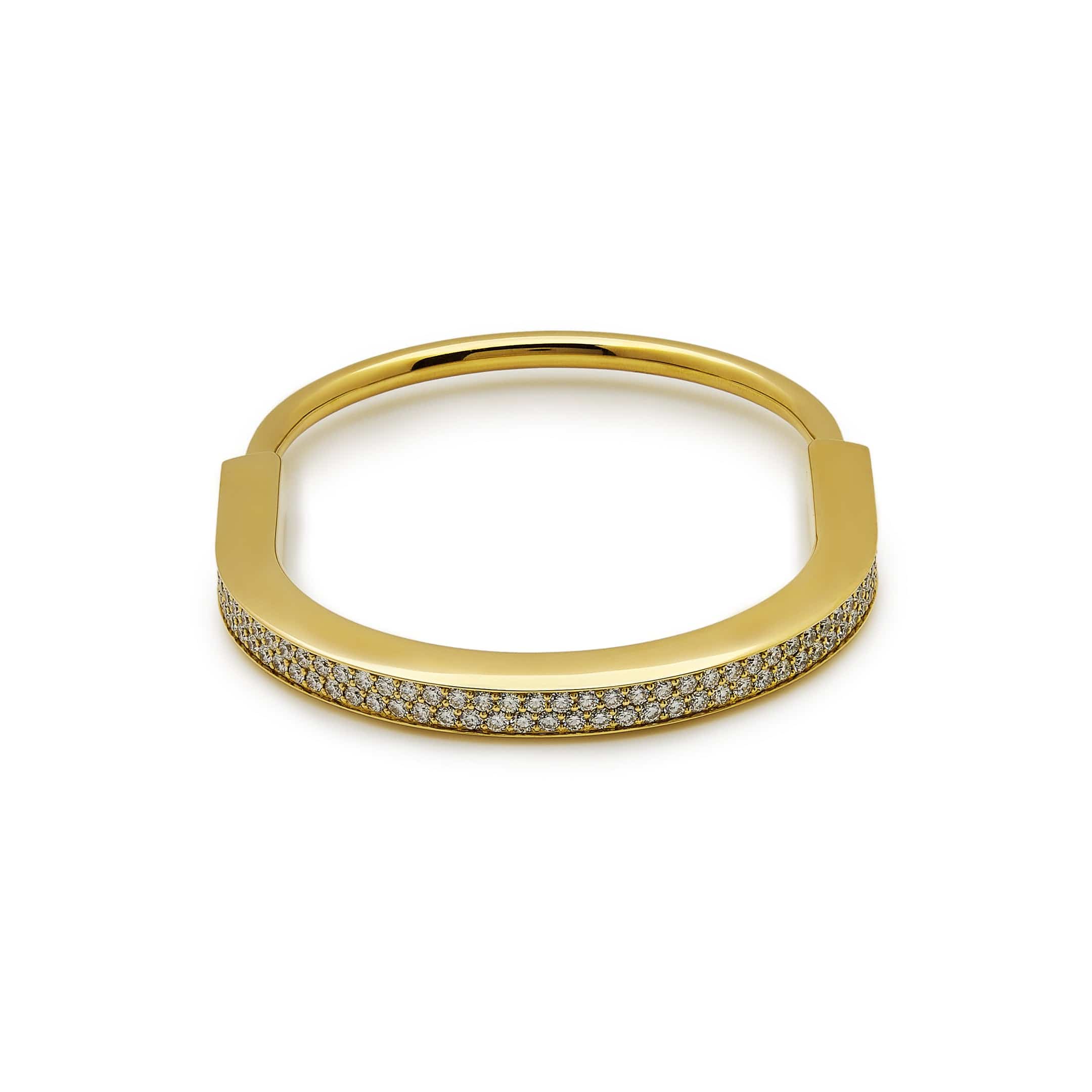 Tiffany & Co. Lock Bangle in Yellow Gold with Full Pavé Diamonds 70158264