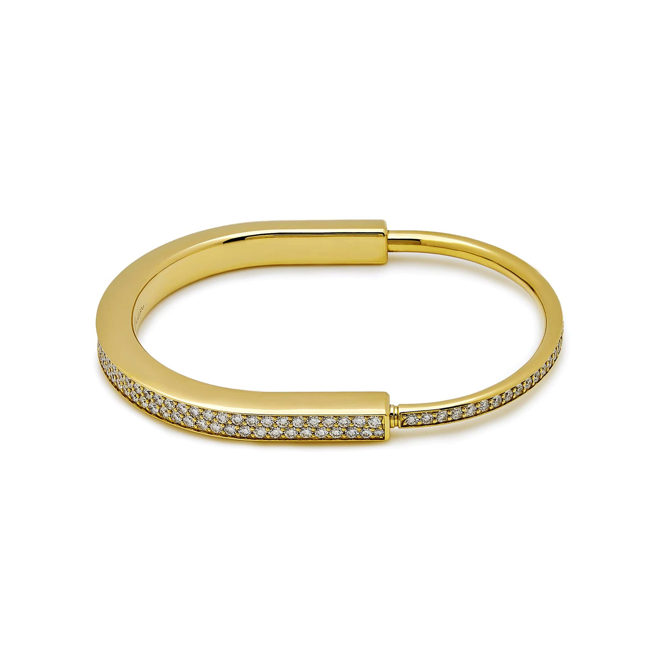 Tiffany & Co. Lock Bangle in Yellow Gold with Full Pavé Diamonds 70158264