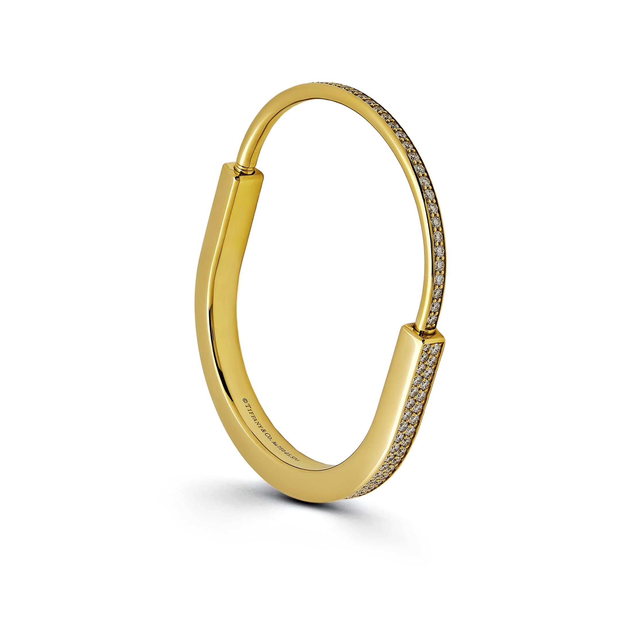 Tiffany & Co. Lock Bangle in Yellow Gold with Full Pavé Diamonds 70158264