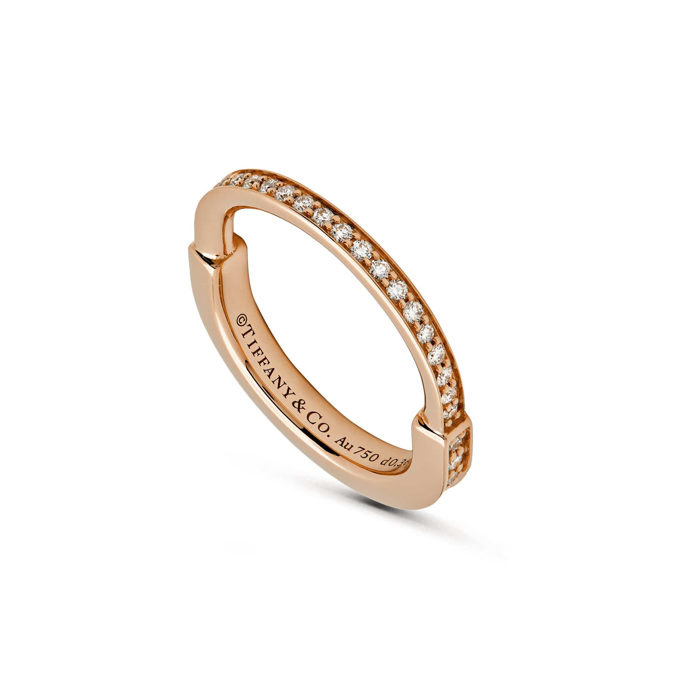 Tiffany & Co. Lock Ring in Rose Gold with Pavé Diamonds 72791584